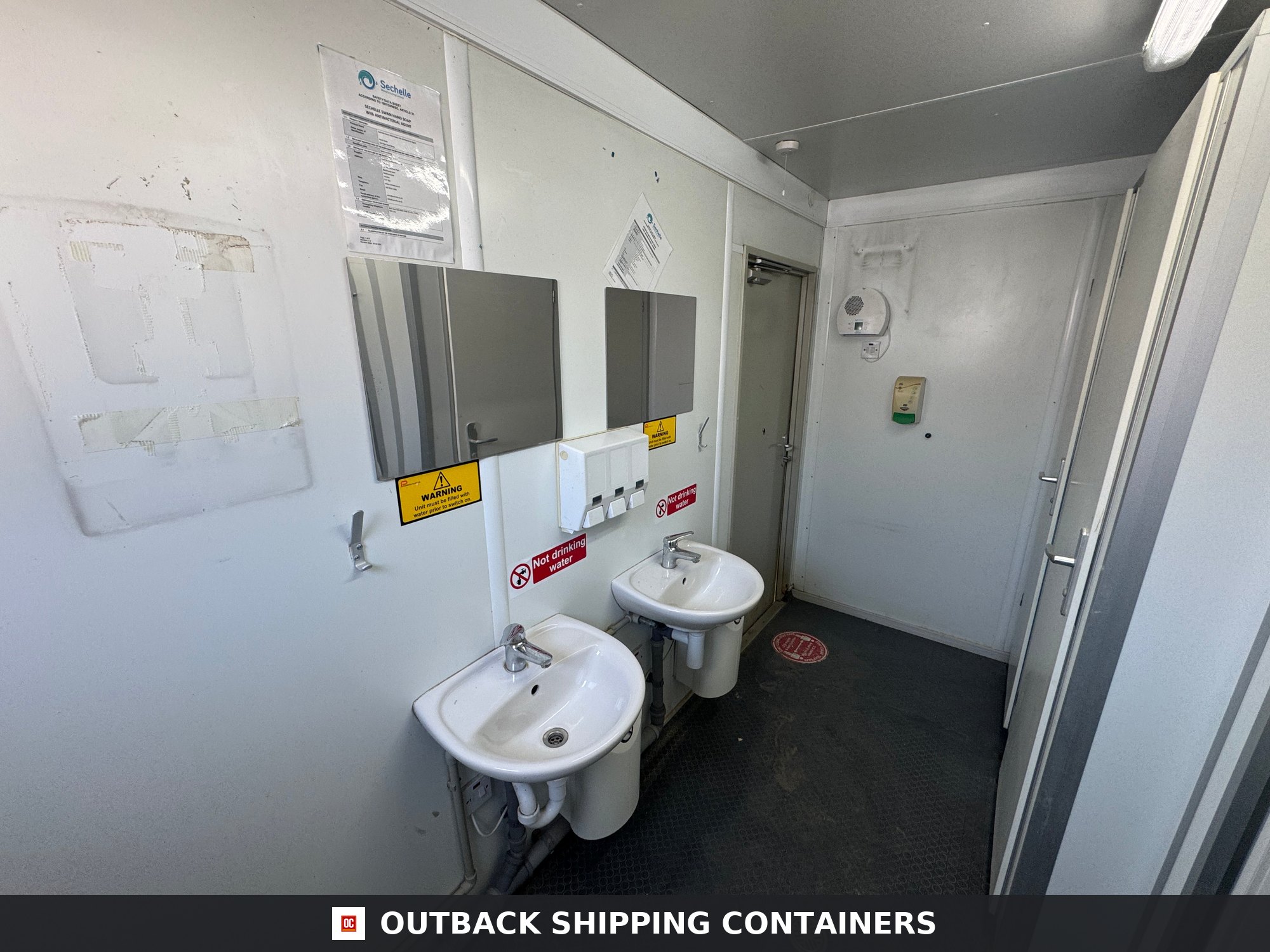 16 x 8 ft for Sale — Three-Quarter Angle View | Outback Shipping Containers 16 x 8 ft — 3 + 1 Toilet Block — Portable Building — Site Accommodation - image 2