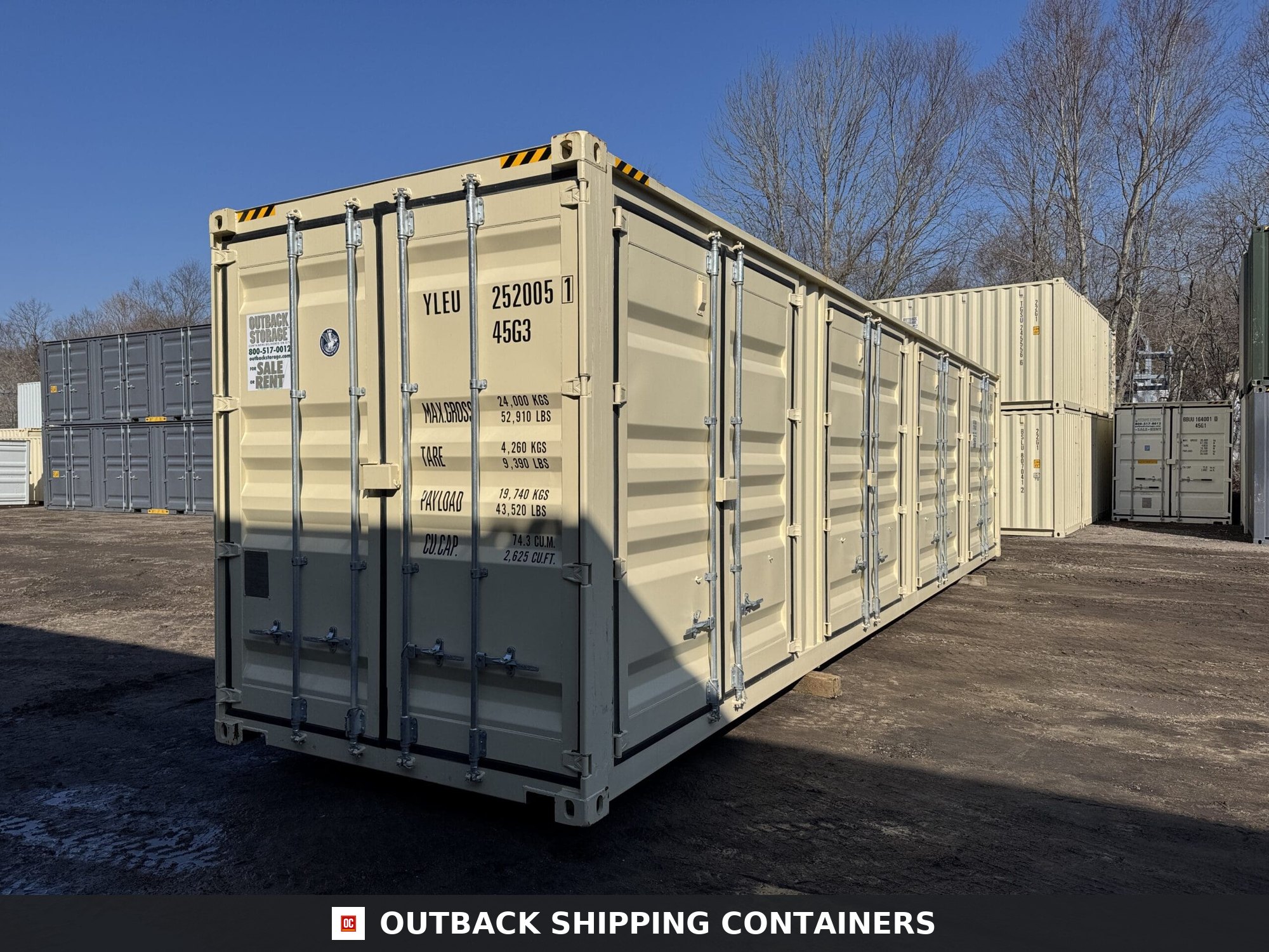 40ft New High Cube Shipping Container – Wind & Watertight – Beige — 40ft — new (image 8 of 12)