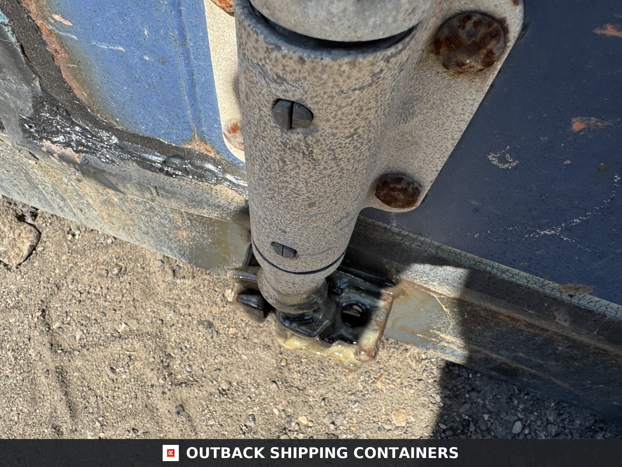 40ft Used High Cube Shipping Container — Rear Exterior View | Outback Shipping Containers 2 10 40ft Used High Cube Shipping Container – Wind & Watertight – Blue — 40ft — used (image 4 of 12)