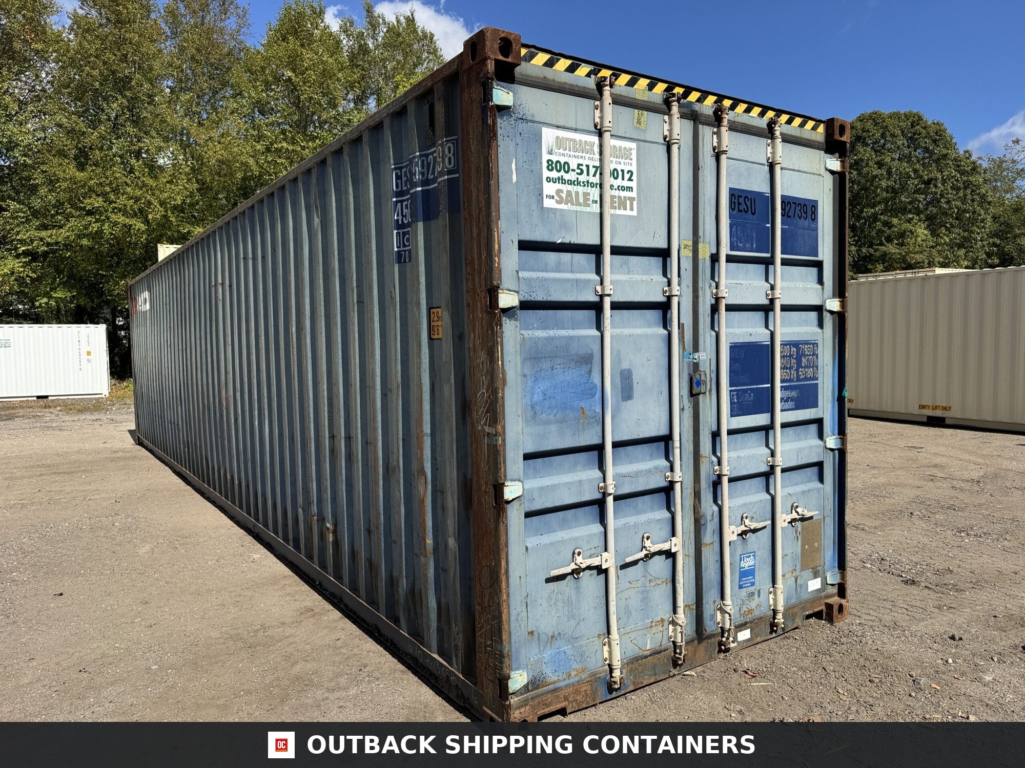 40ft Used High Cube Shipping Container – Wind & Watertight – Blue — 40ft — used (image 1 of 12)