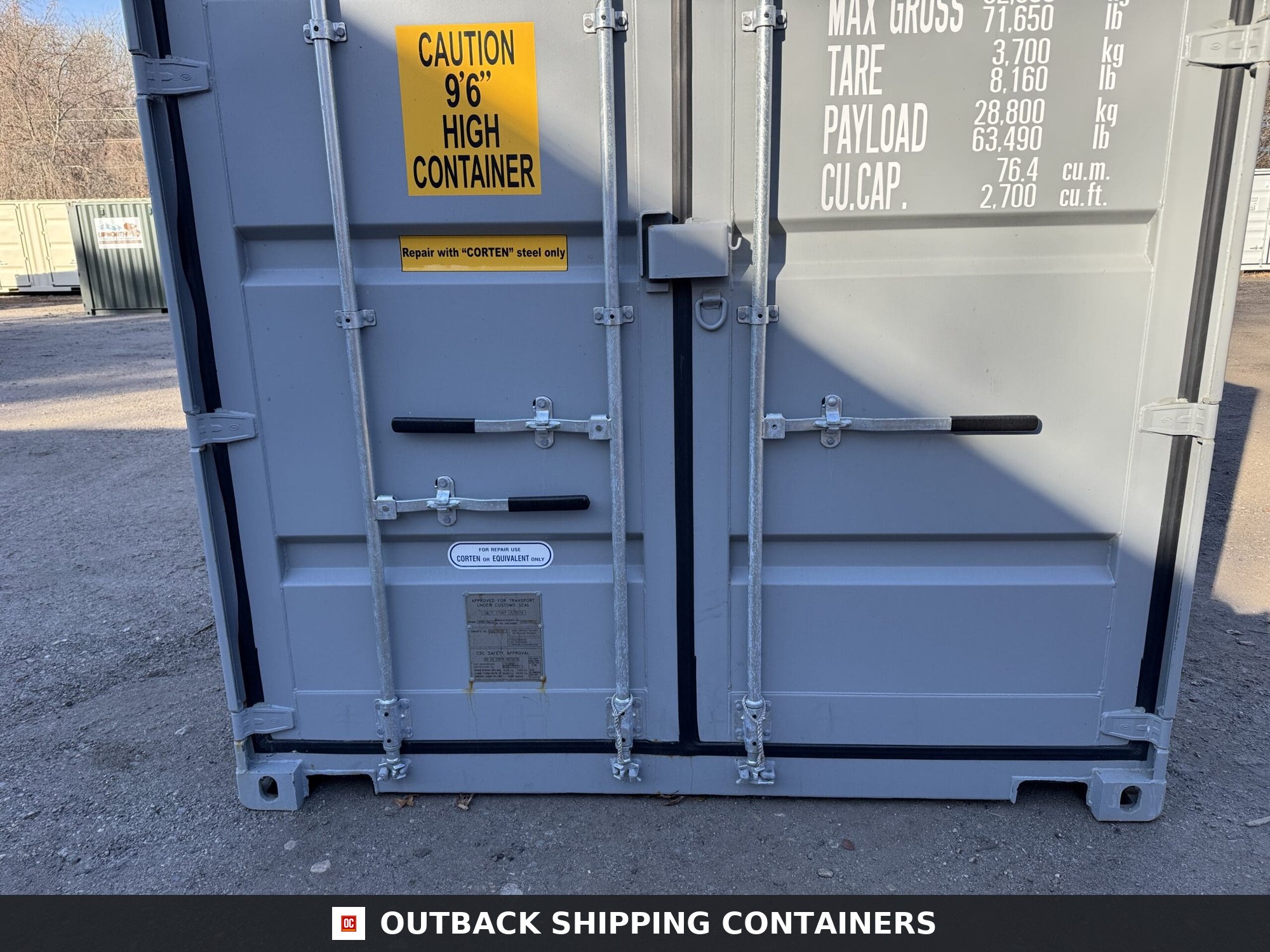 40ft New High Cube Shipping Container – Wind & Watertight – Gray — 40ft — new (image 6 of 12)