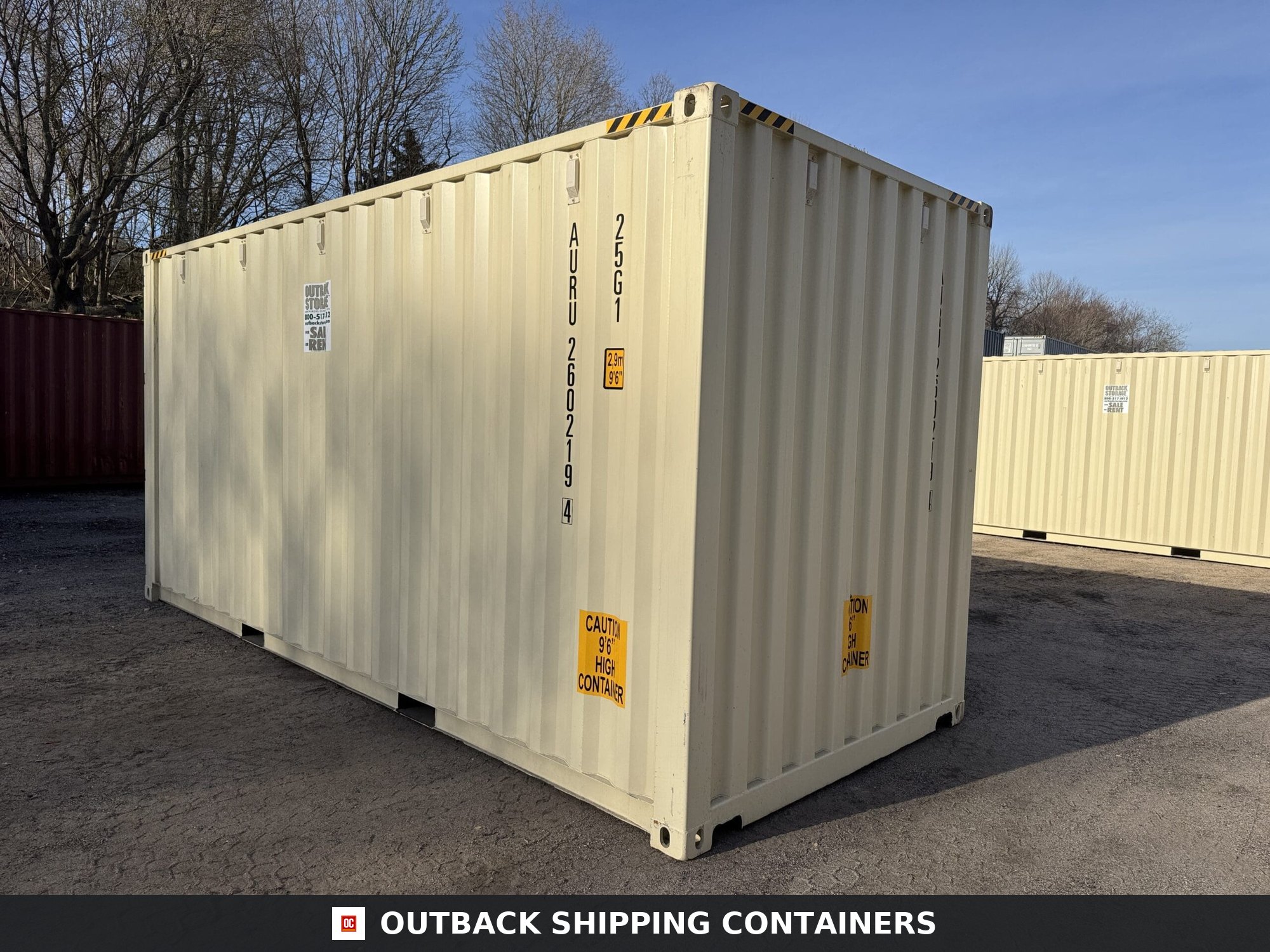 20ft New High Cube Shipping Container for Sale — Corner Casting and Frame Detail 2 3 4 5 6 20ft New High Cube Shipping Container – Wind & Watertight – Beige — 20ft — new (image 10 of 12)