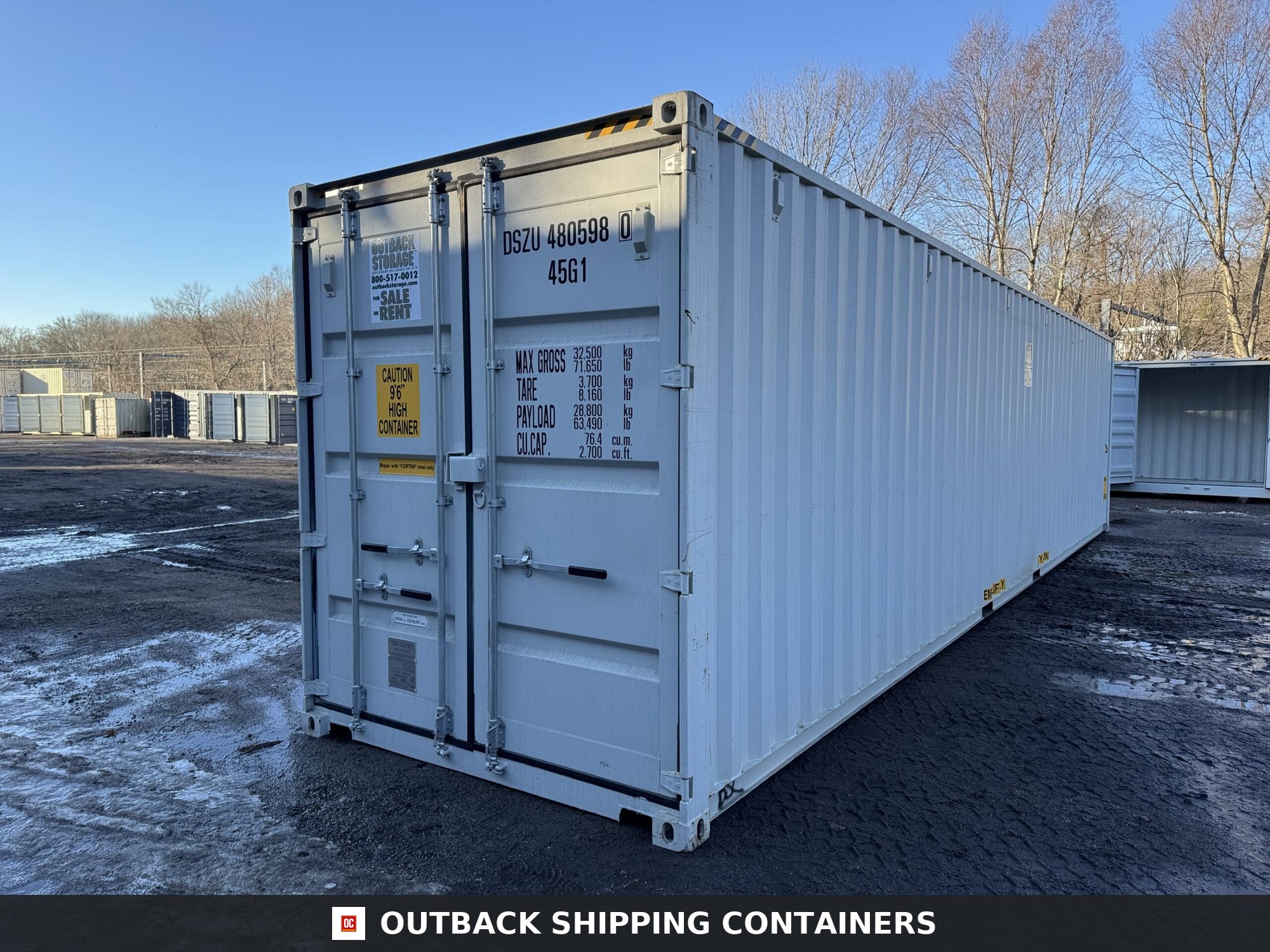 40ft New High Cube Shipping Container – Wind & Watertight – Lt Gray — 40ft — new (image 8 of 12)