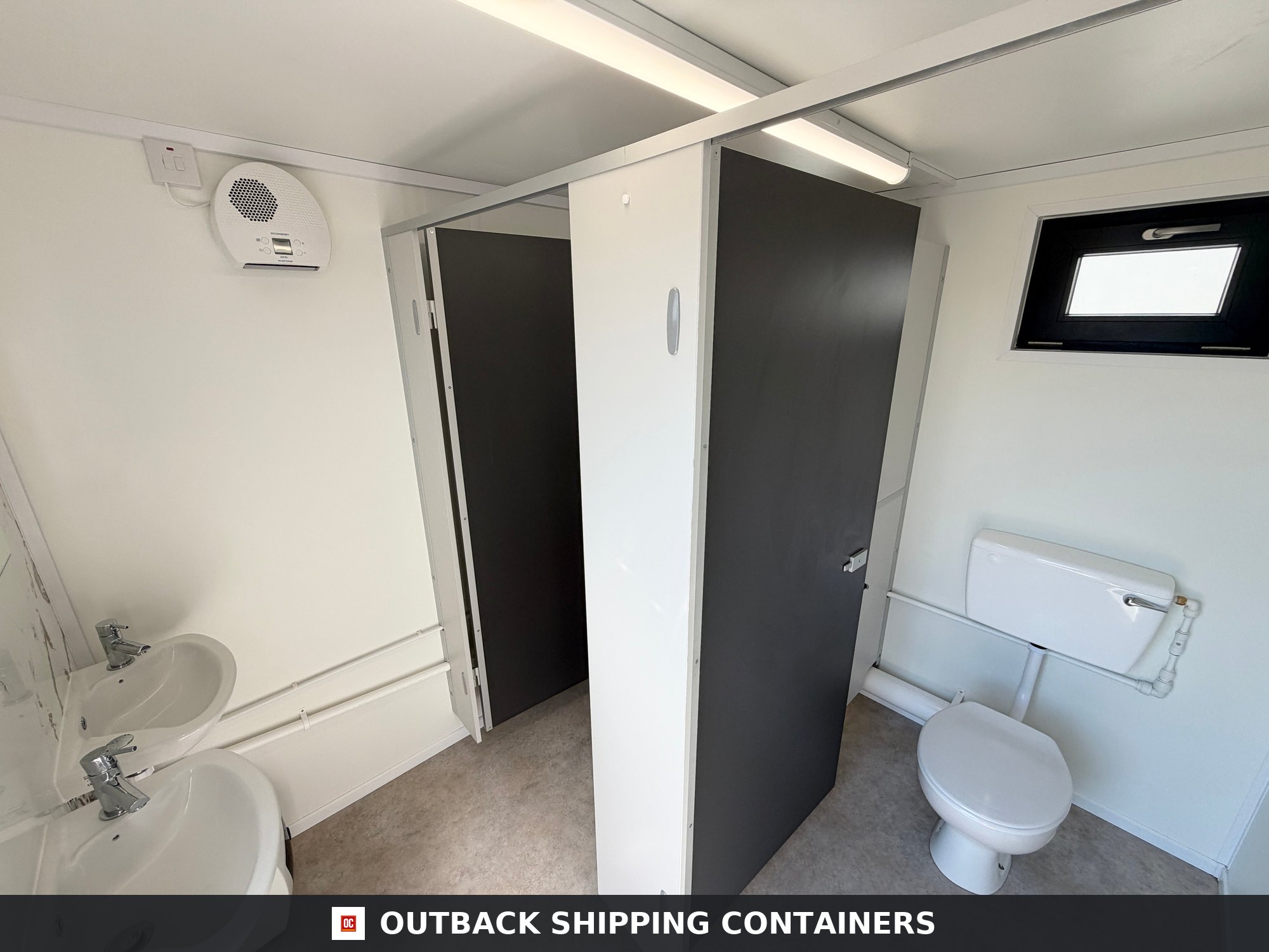 16 x 9 ft for Sale — Roof and Structural Detail | Outback Shipping Containers 16 x 9 ft — 2 + 2 Toilet Block — Premium/Bespoke Ladies & Gents Toilets — No 1709 — product gallery image 9 of 17