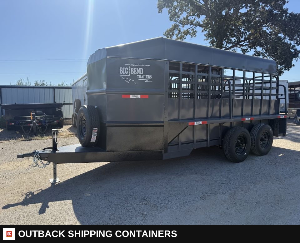 2026 Big Bend 16'X6' BP Livestock Stock Combo Trailer — Center Divider Gate | Outback Shipping Containers 2026 Big Bend 16'X6' BP Livestock Stock Combo Trailer for sale — center divider gate