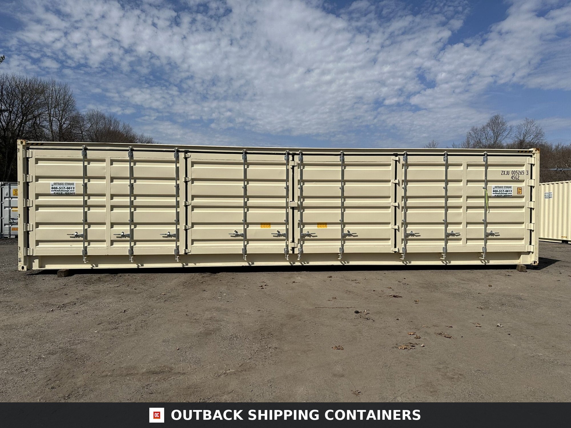 40ft New High Cube Shipping Container — Three-Quarter Angle View | Outback Shipping Containe 54 40ft New High Cube Shipping Container – Wind & Watertight — 40ft — new (image 3 of 9)