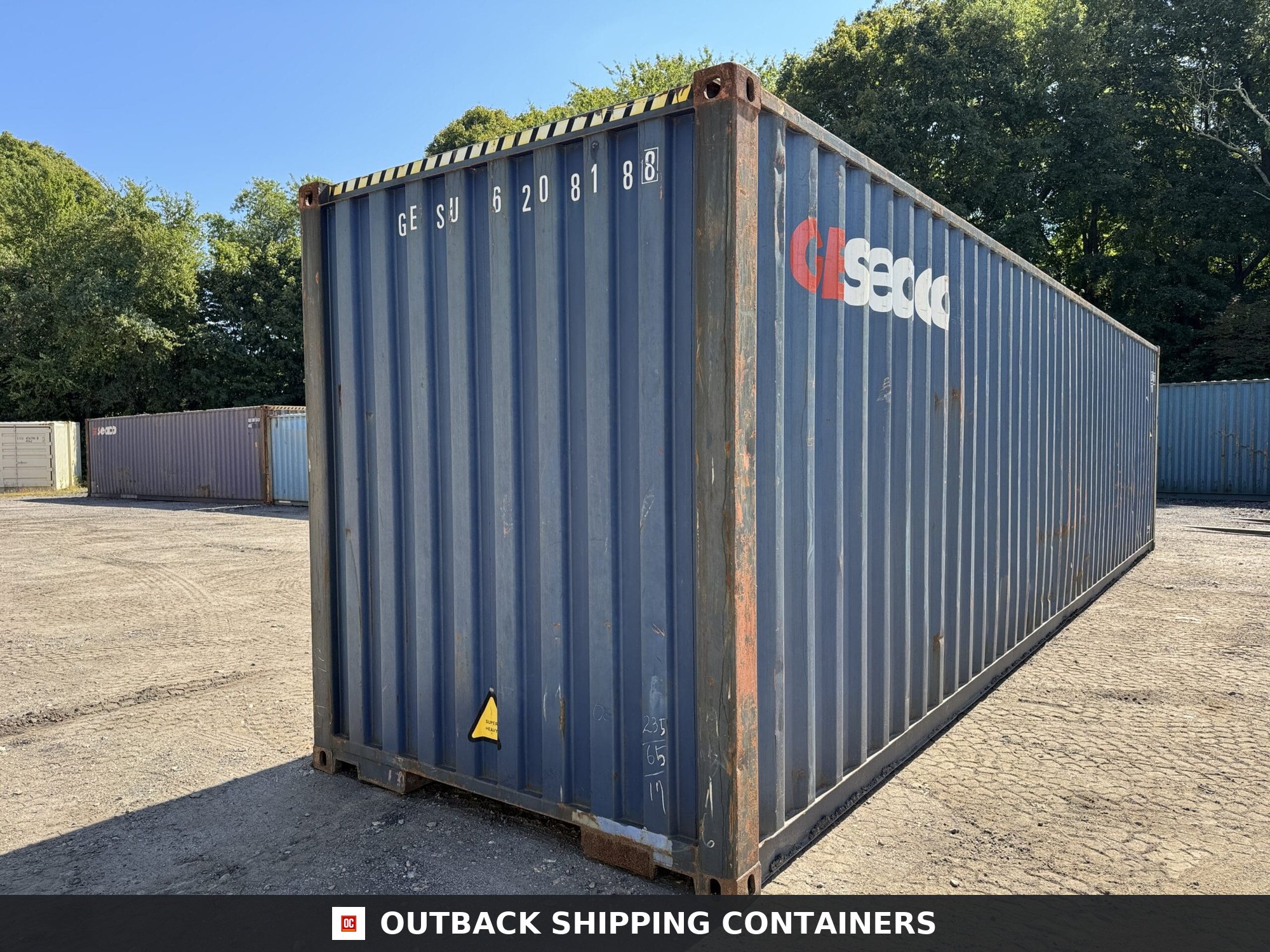 40ft Used High Cube Shipping Container for Sale — Roof and Structural Detail 2 3 4 5 6 7 8 9 10 40ft Used High Cube Shipping Container – Wind & Watertight – Blue — 40ft — used (image 9 of 12)