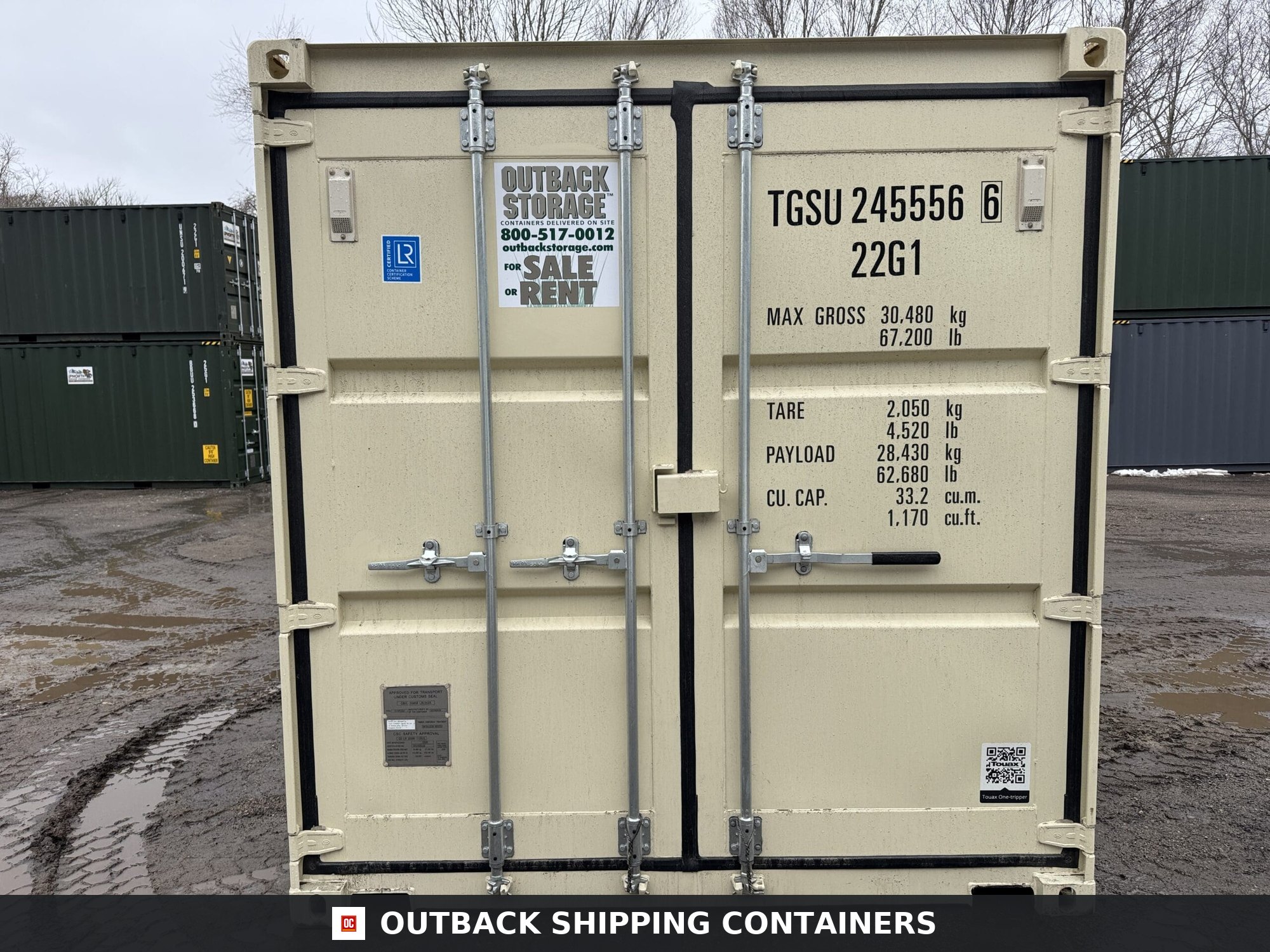 20ft New Shipping Container – Wind & Watertight – Beige — 20ft — new (image 3 of 12)