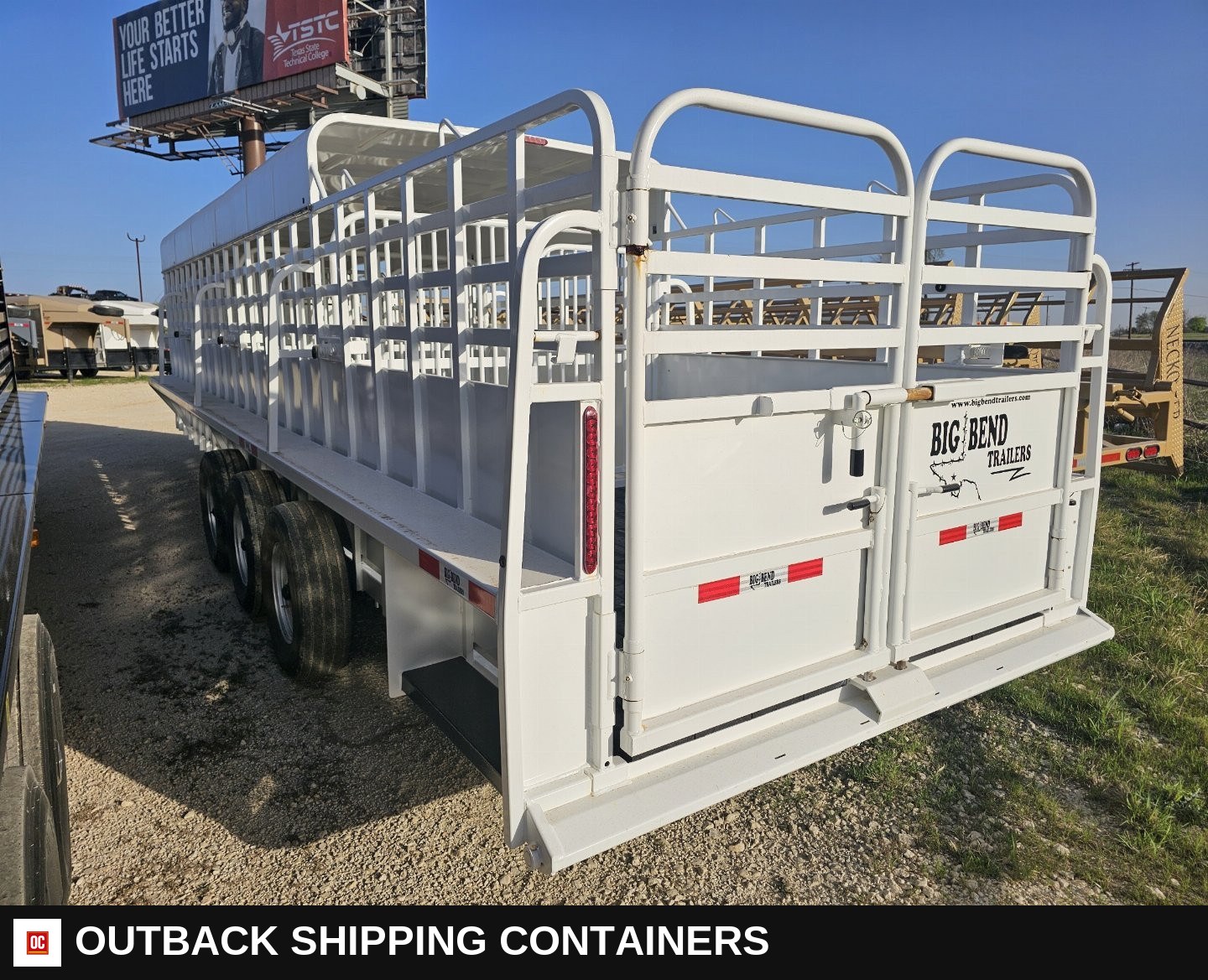 2025 Big Bend 6’8"X28' 3/4 TOP Stock / Stock Combo Trailer — Undercarriage, Axles And Suspension | Outback Shipping Containers 2025 Big Bend 6’8"X28' 3/4 TOP Stock / Stock Combo Trailer for sale — undercarriage, axles and suspension