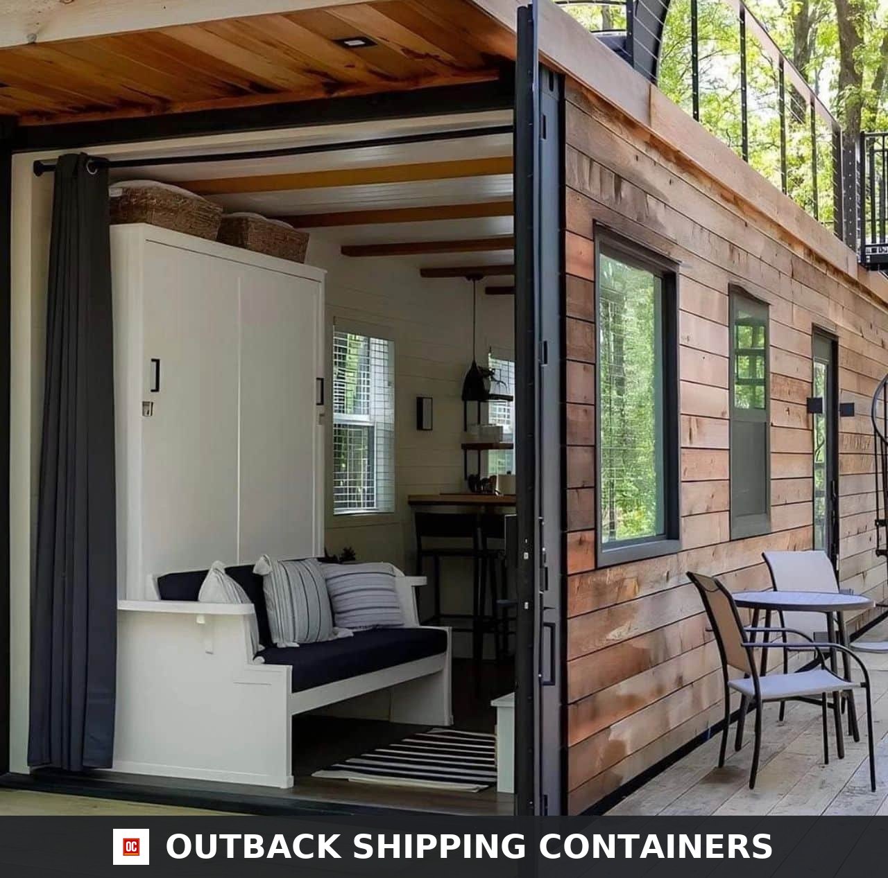 Luxury 1 Bedroom Tiny Home with Rooftop Deck – Fully Furnished Modern Prefab Container Home with Bathroom, Smart Interior & Fast…