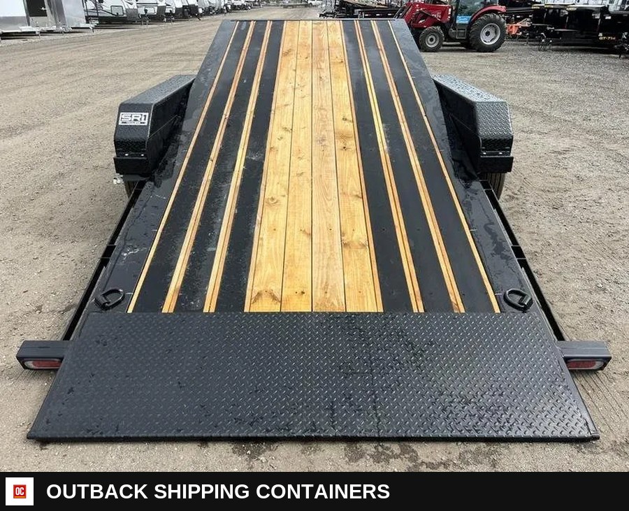 2024 Diamond C 7X24 20K Tilt Deck Equipment Trailer w/Spare Mount — Three-Quarter Front Angle | Outback Shipping Containers 2024 Diamond C 7X24 20K Tilt Deck Equipment Trailer w/Spare Mount for sale — three-quarter front angle