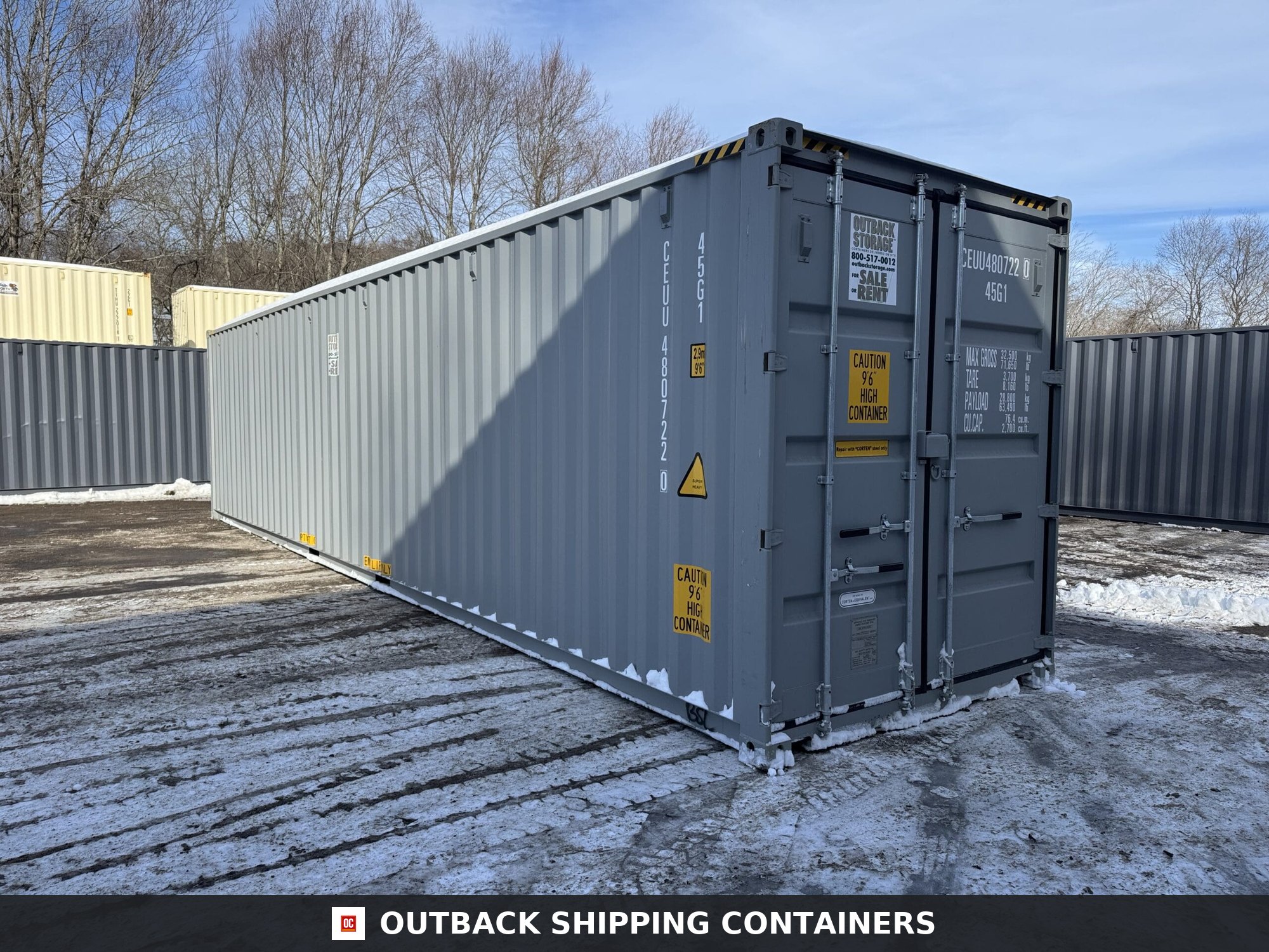 40ft New High Cube Shipping Container – Wind & Watertight – Gray — 40ft — new (image 1 of 12)