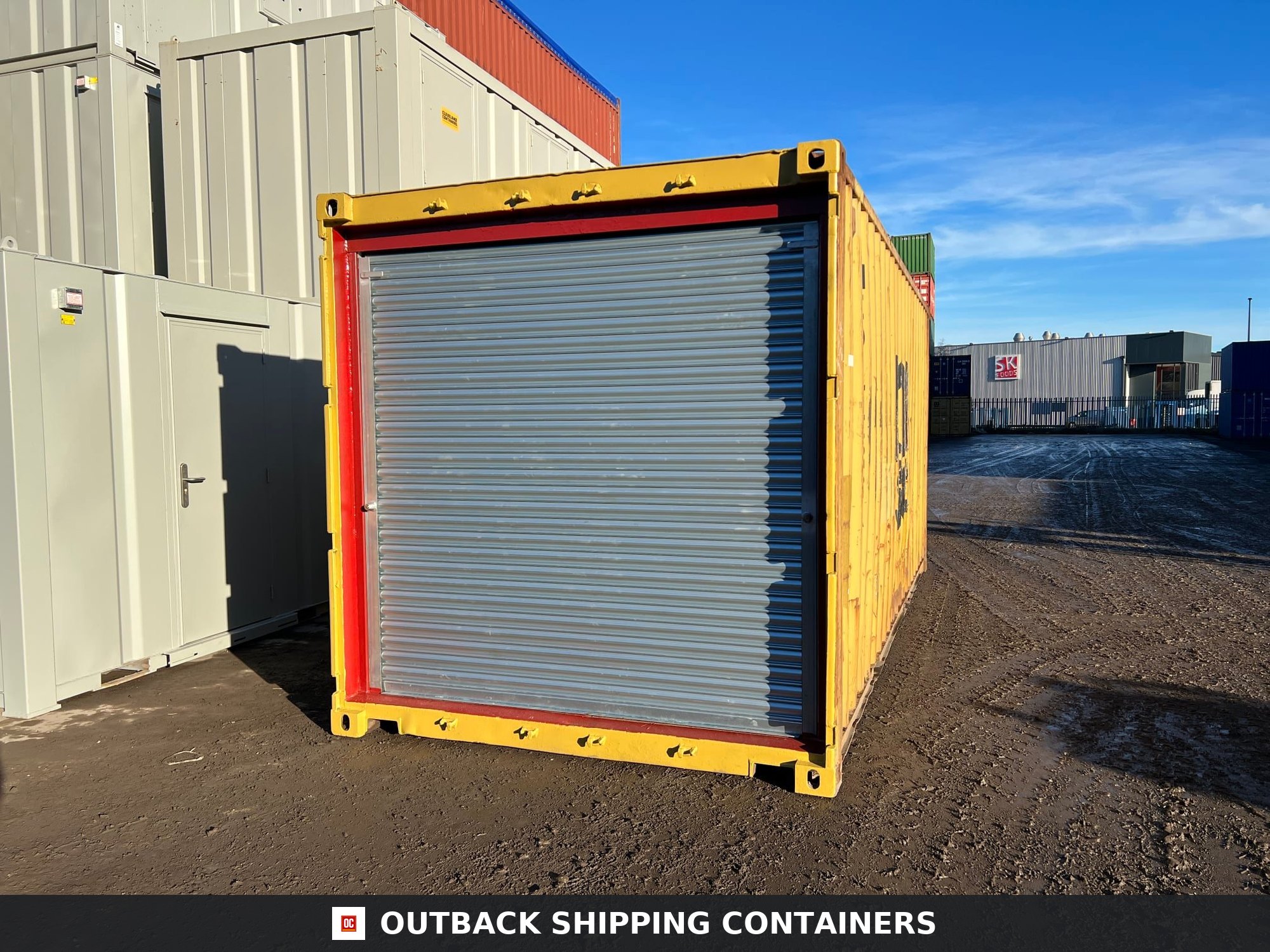 20ft Used Shipping Container with Roller Shutter Door — Outback Shipping Containers storage container