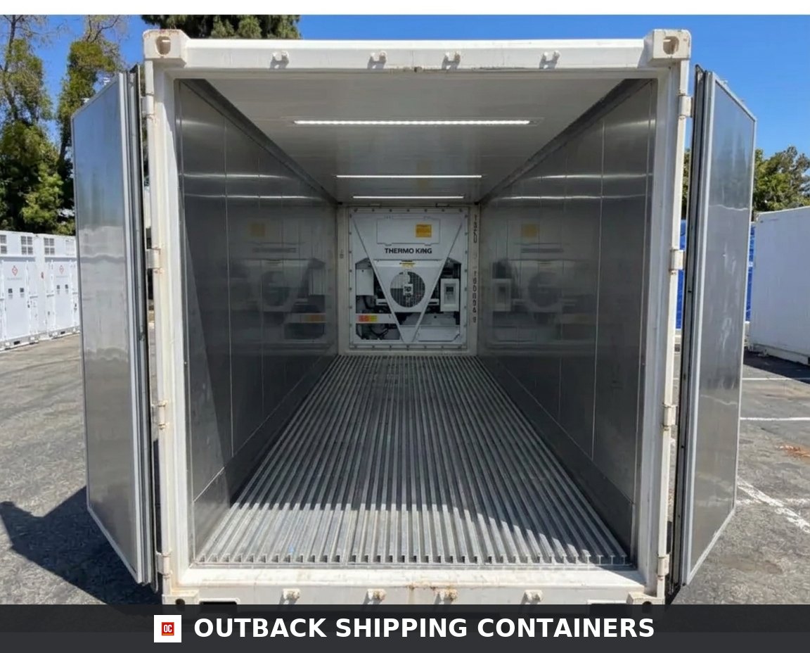 Thermo King Refrigerator Container – 20′ 2021 Reefer 20ft for Sale — Three-Quarter Angle View Thermo King Refrigerator Container – 20′ 2021 Reefer — 20ft — used — refrigerated containers (image 3 of 4)