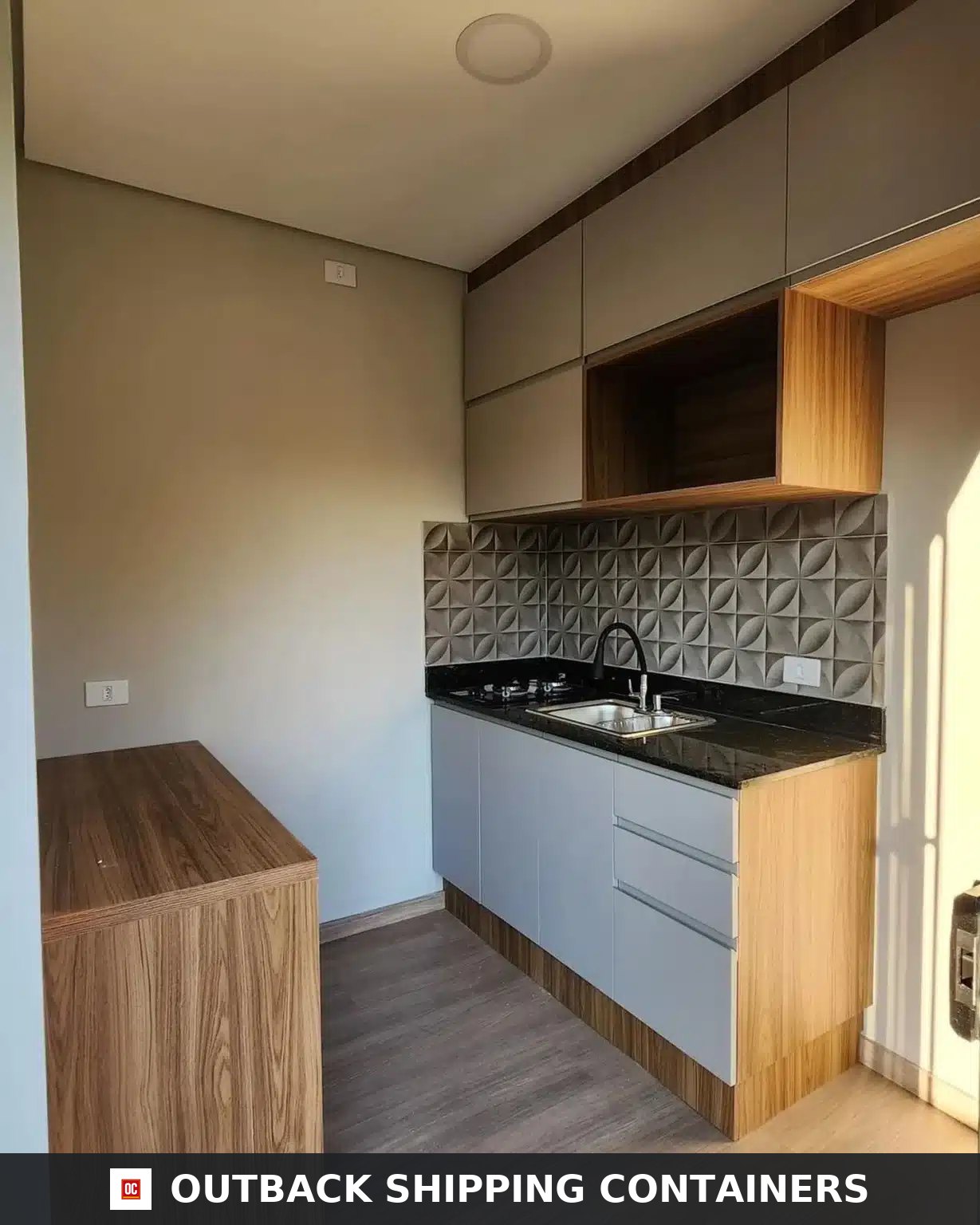 Custom 20ft Shipping Container Home With Water Tank for Sale — Three-Quarter Angle View Custom 20ft Shipping Container Home With Water Tank — 20ft — new (image 3 of 5)