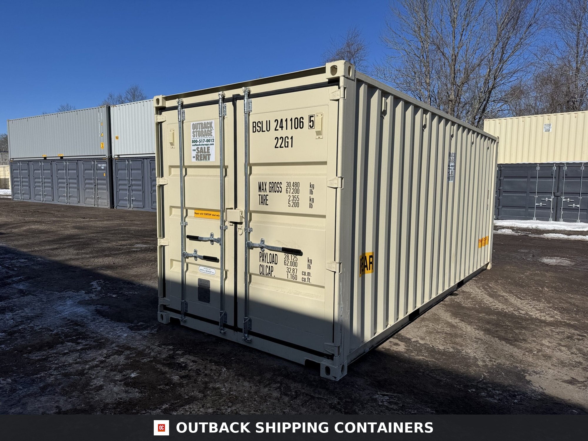 20ft New Shipping Container – Wind & Watertight – Beige — 20ft — new (image 8 of 12)