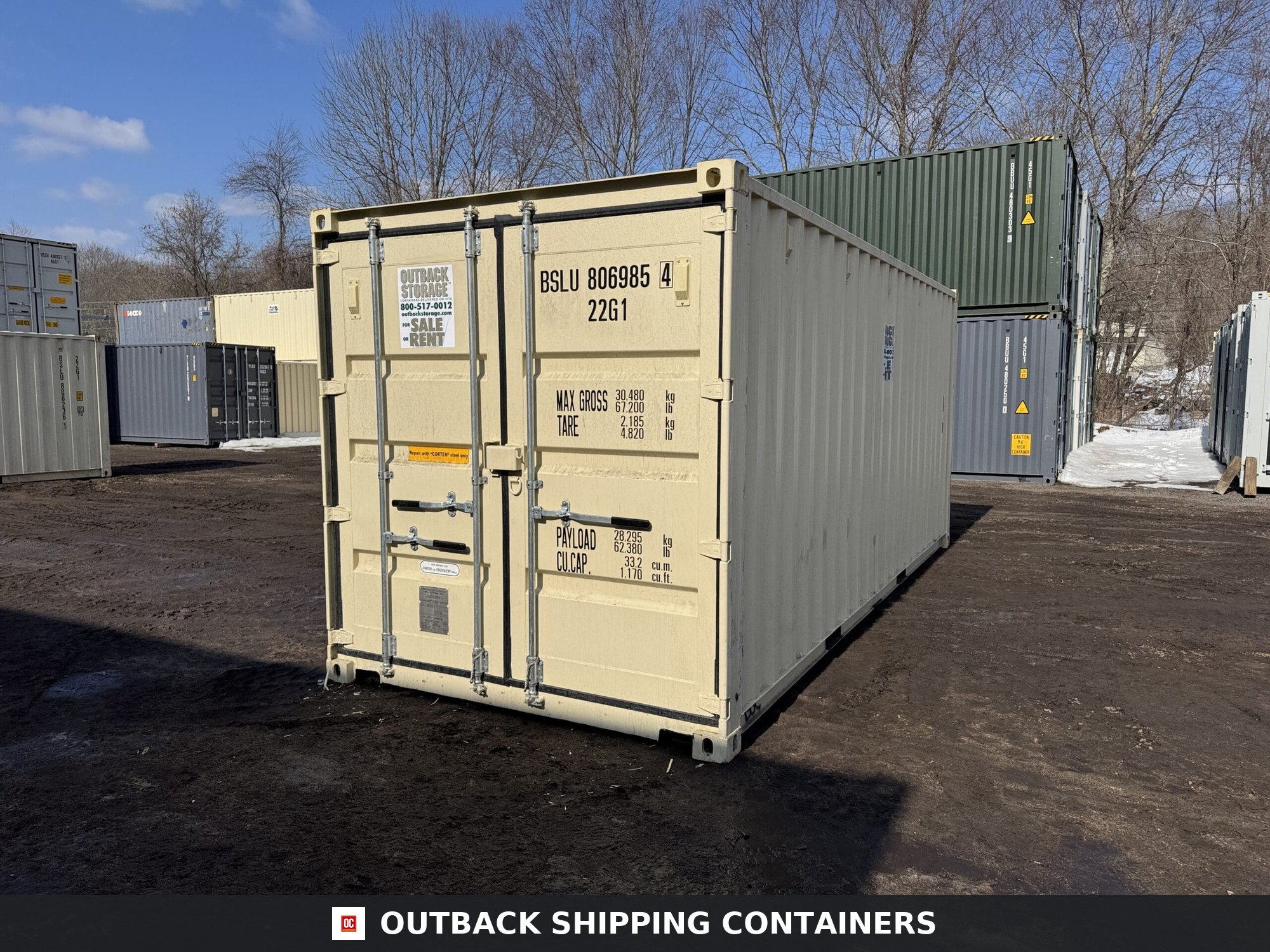 20ft New Shipping Container – Wind & Watertight – Beige — 20ft — new (image 8 of 12)