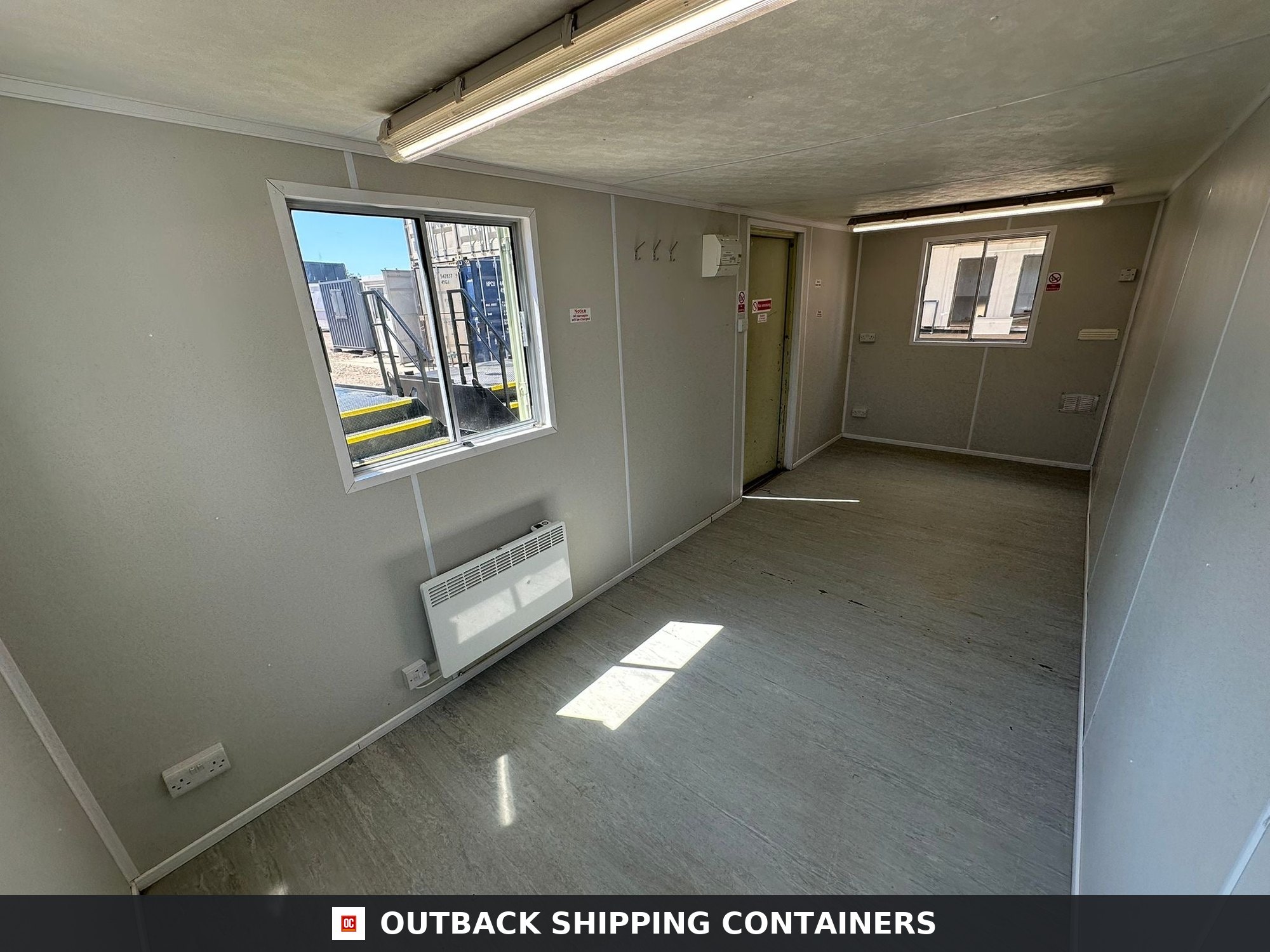 21x8ft for Sale — Rear Exterior View | Outback Shipping Containers 21x8ft — Canteen / Office — Building Site Accommodation — Portable Anti-Vandal - image 4