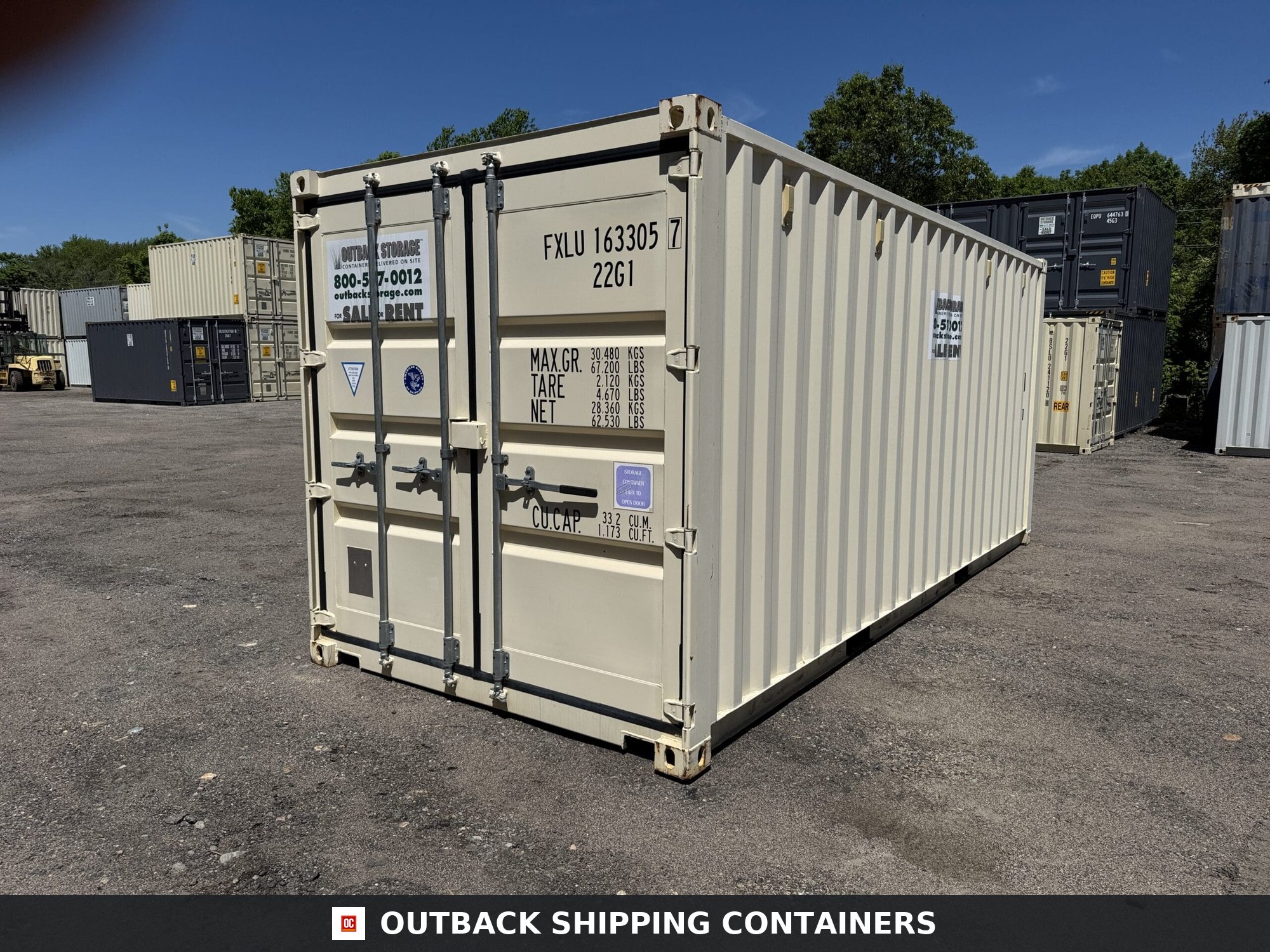 20ft Used Shipping Container – Wind & Watertight – Beige — 20ft — used (image 9 of 12)