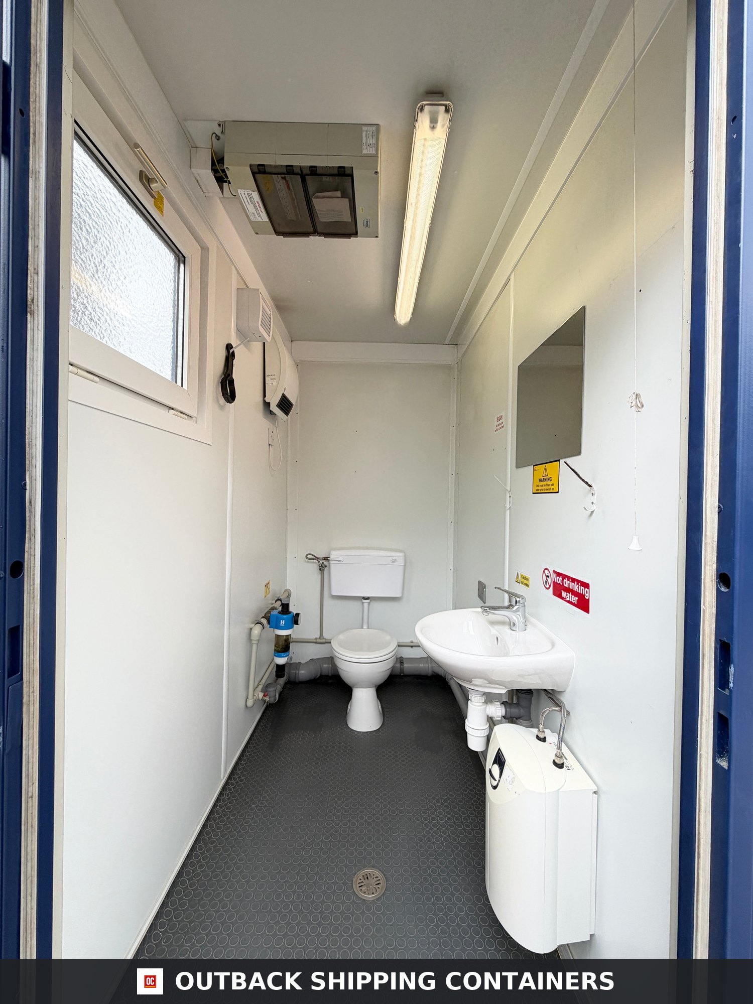 16 x 8 ft for Sale — Window and Shutter Detail | Outback Shipping Containers 16 x 8 ft — 3 + 1 Toilet Block — Portable Building — Site Accommodation - image 8
