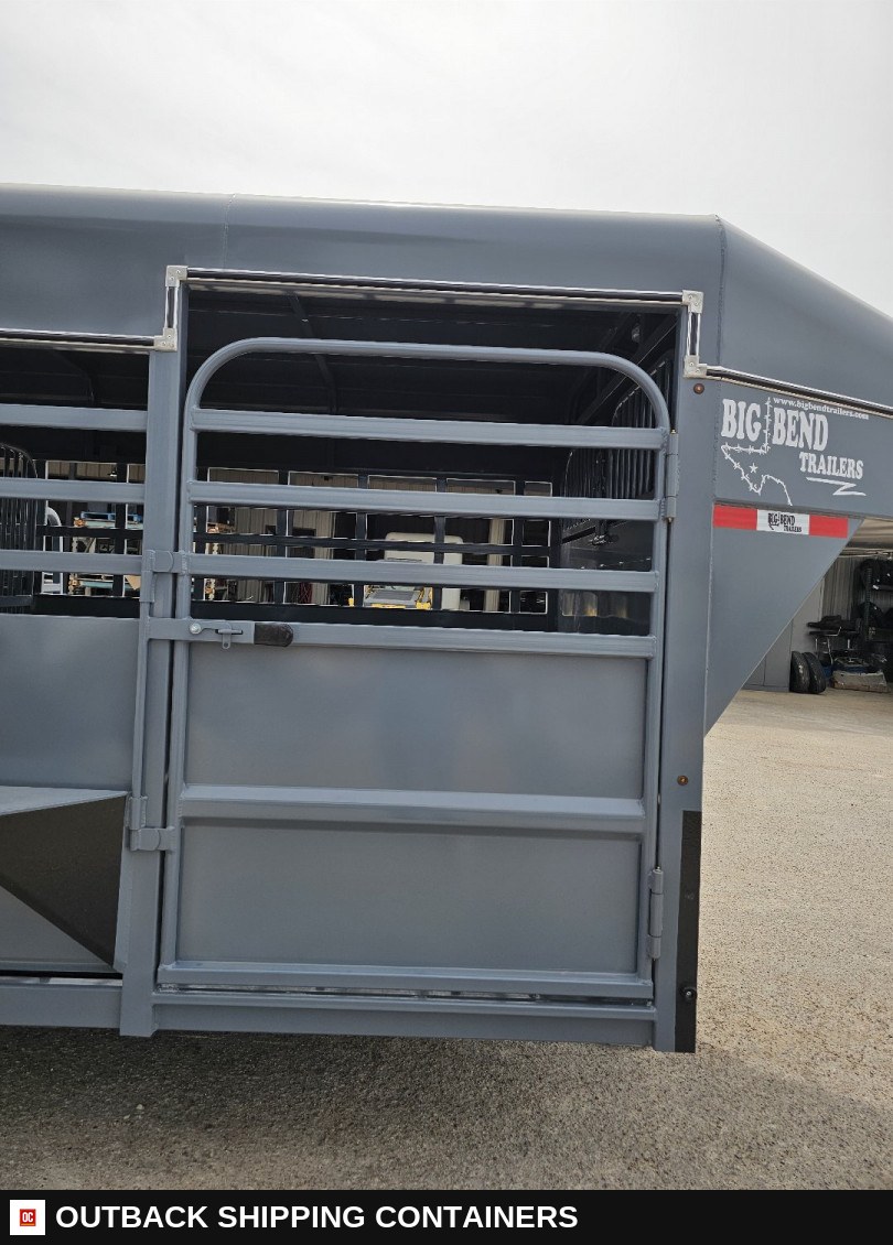 2025 Big Bend 6’8"X24' 3/4 TOP Stock / Stock Combo Trailer — Rear Doors And Gate | Outback Shipping Containers 2025 Big Bend 6’8"X24' 3/4 TOP Stock / Stock Combo Trailer for sale — rear doors and gate