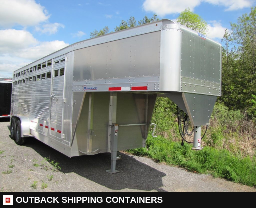 2023 EBY Maverick 20' Aluminum Gooseneck Livestock Trailer for sale — front exterior view