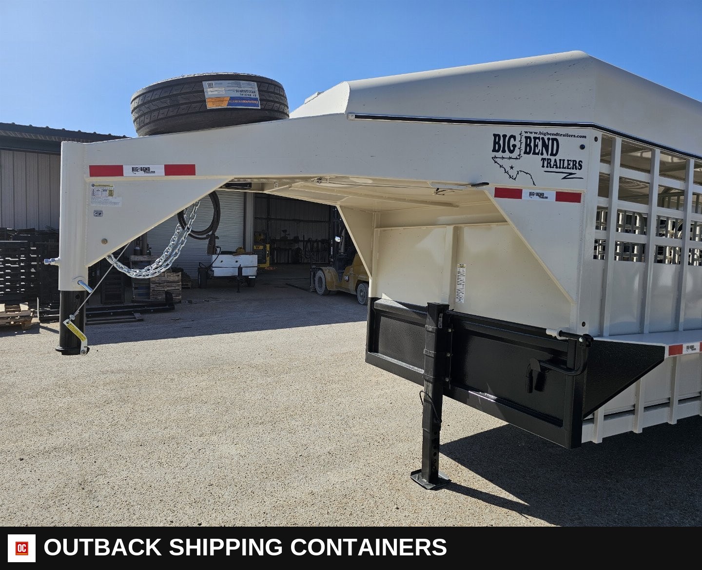2025 Big Bend 24X6’8" Stock / Stock Combo Trailer — Three-Quarter Front Angle | Outback Shipping Containers 2025 Big Bend 24X6’8" Stock / Stock Combo Trailer for sale — three-quarter front angle