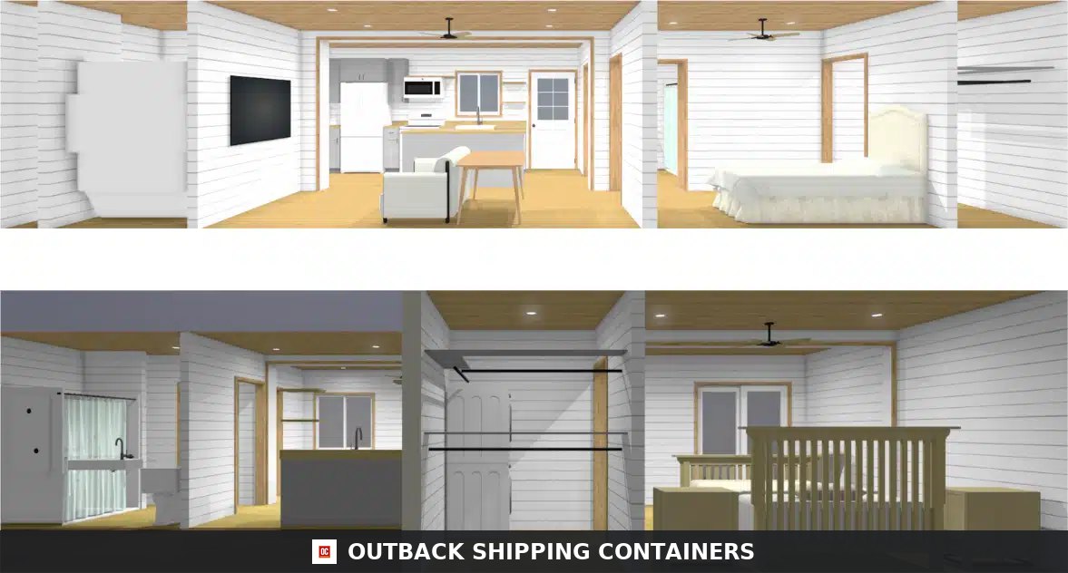 The Huntington 20ft for Sale — Rear Exterior View | Outback Shipping Containers The Huntington – Luxury Two Bedroom Shipping Container Home | Two 40ft + One 20ft Container Home — 20ft — new (image 4 of 12)