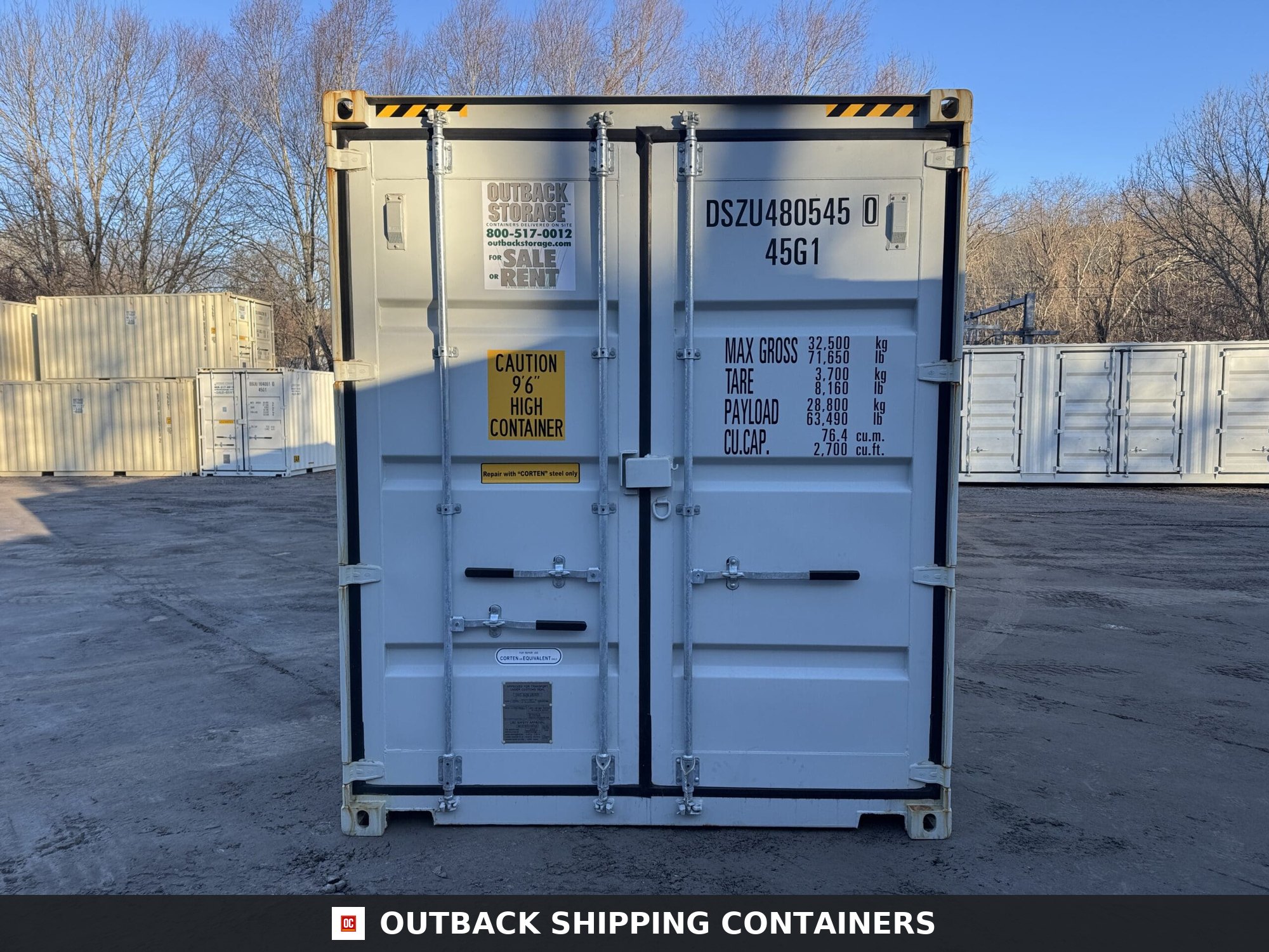 40ft New High Cube Shipping Container – Wind & Watertight – Gray — 40ft — new (image 3 of 12)