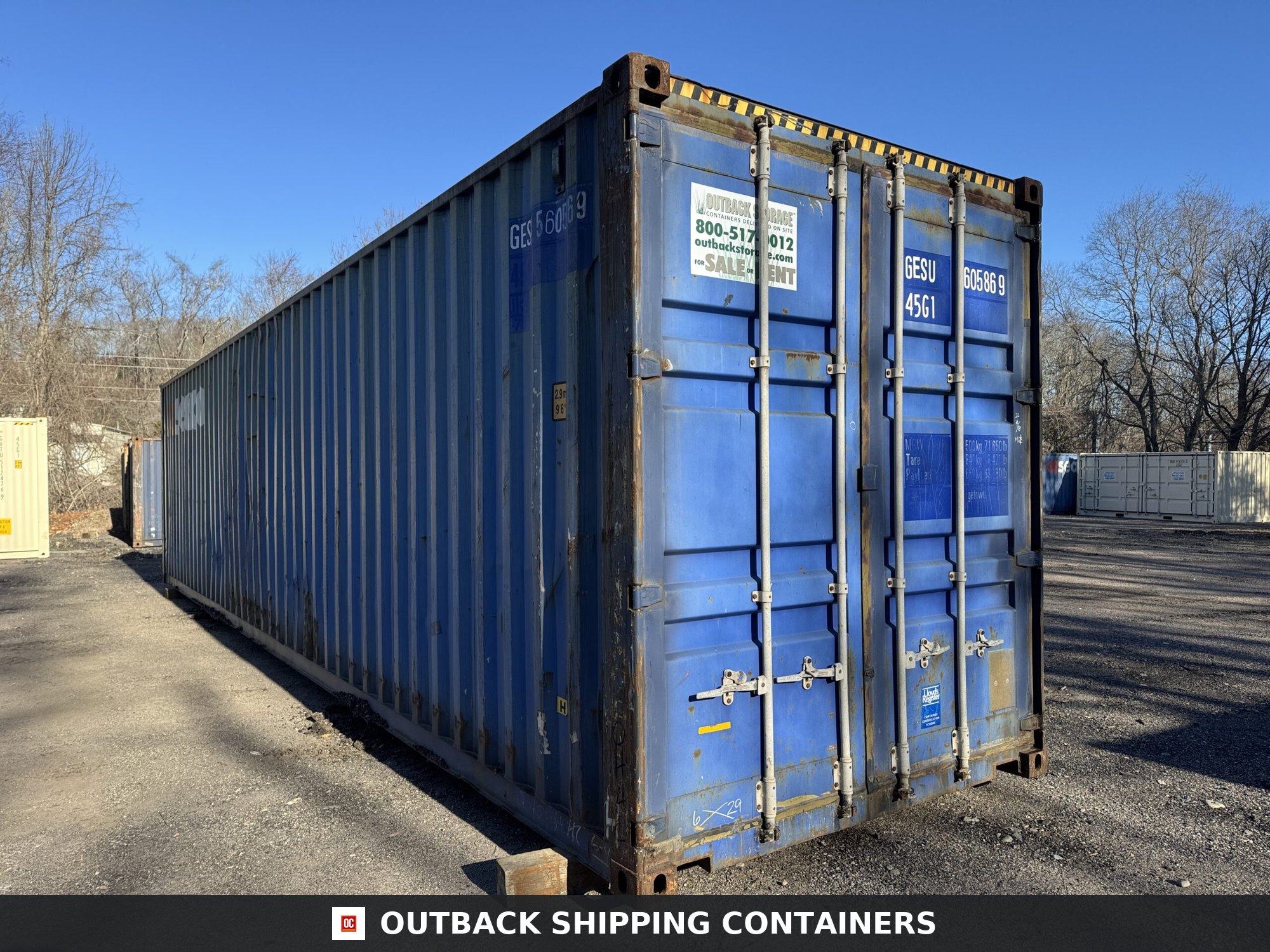 40ft Used High Cube Shipping Container – Wind & Watertight – Blue — 40ft — used (image 1 of 12)