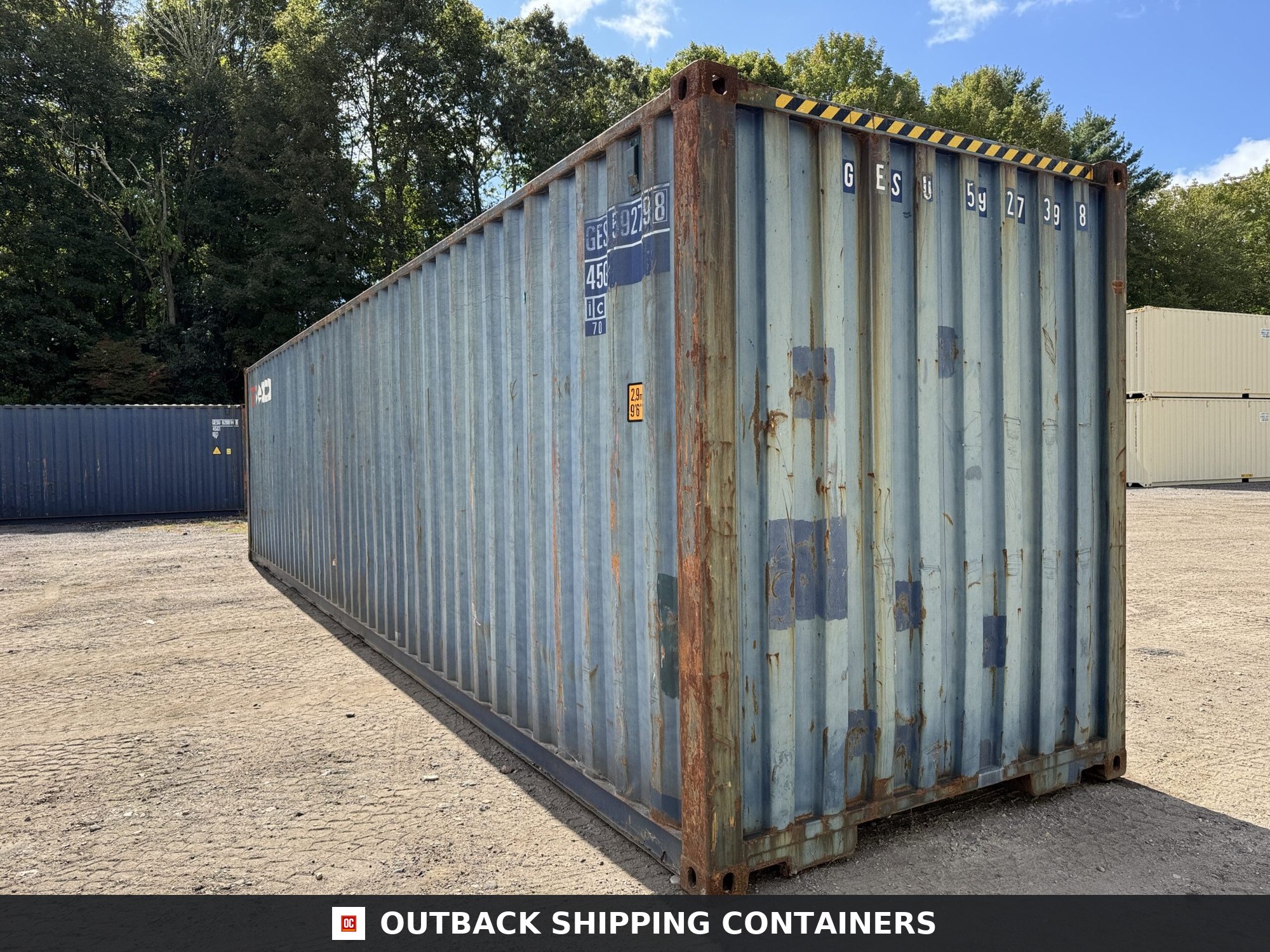 40ft Used High Cube Shipping Container for Sale — Window and Shutter Detail 2 3 4 5 6 7 8 40ft Used High Cube Shipping Container – Wind & Watertight – Blue — 40ft — used (image 8 of 12)