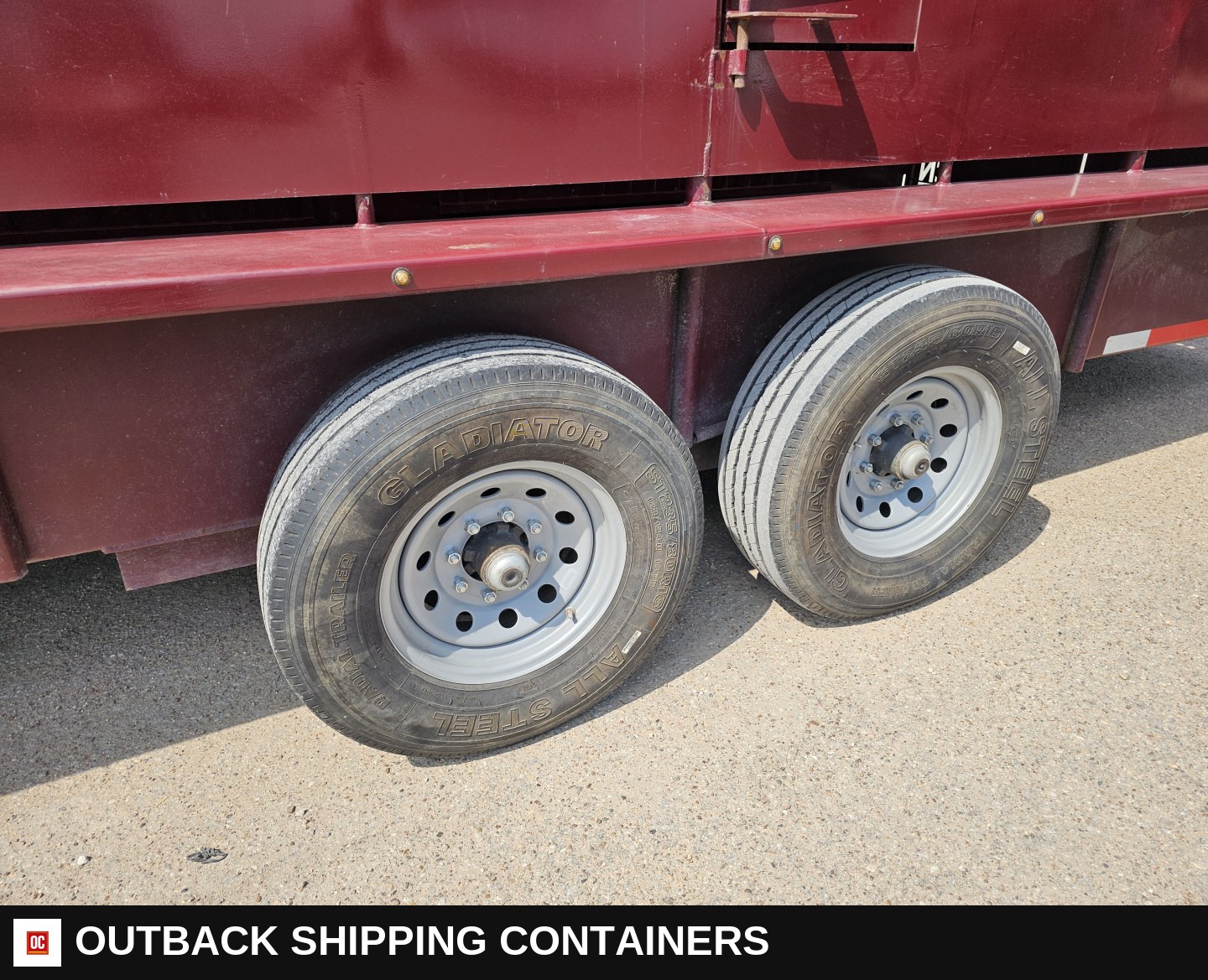 2024 Other 6’8"X24' Stock / Stock Combo Trailer — Gate Latch And Hardware Detail | Outback Shipping Containers 2024 Other 6’8"X24' Stock / Stock Combo Trailer for sale — gate latch and hardware detail