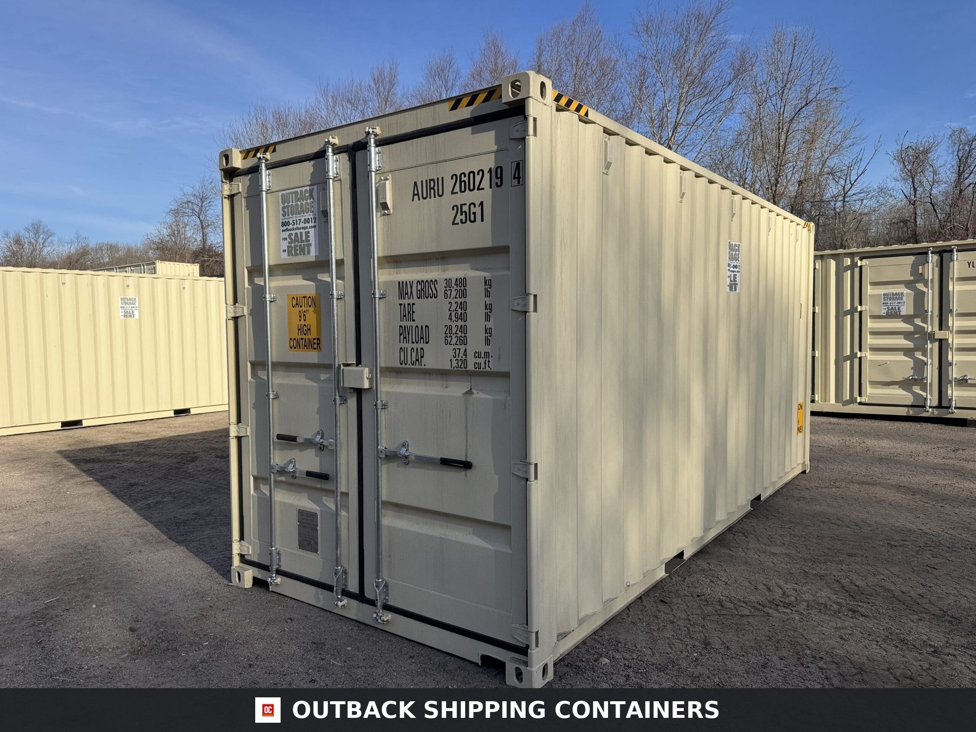 20ft New High Cube Shipping Container — Window and Shutter Detail | Outback Shipping Contain 6 20ft New High Cube Shipping Container – Wind & Watertight – Beige — 20ft — new (image 8 of 12)