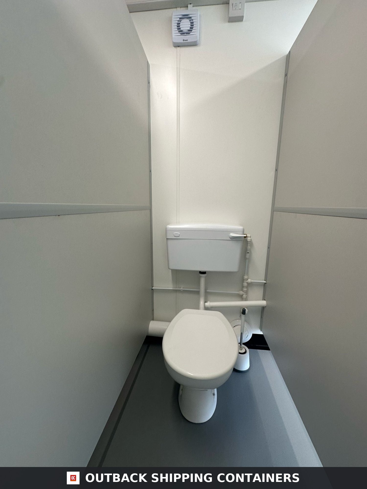 40 x 8 ft CUSTOM for Sale — Interior Detail | Outback Shipping Containers 40 x 8 ft CUSTOM — Shipping Container Conversion — Mens/Ladies + Showers — Welfare — No 1476 — product gallery image 5 of 37