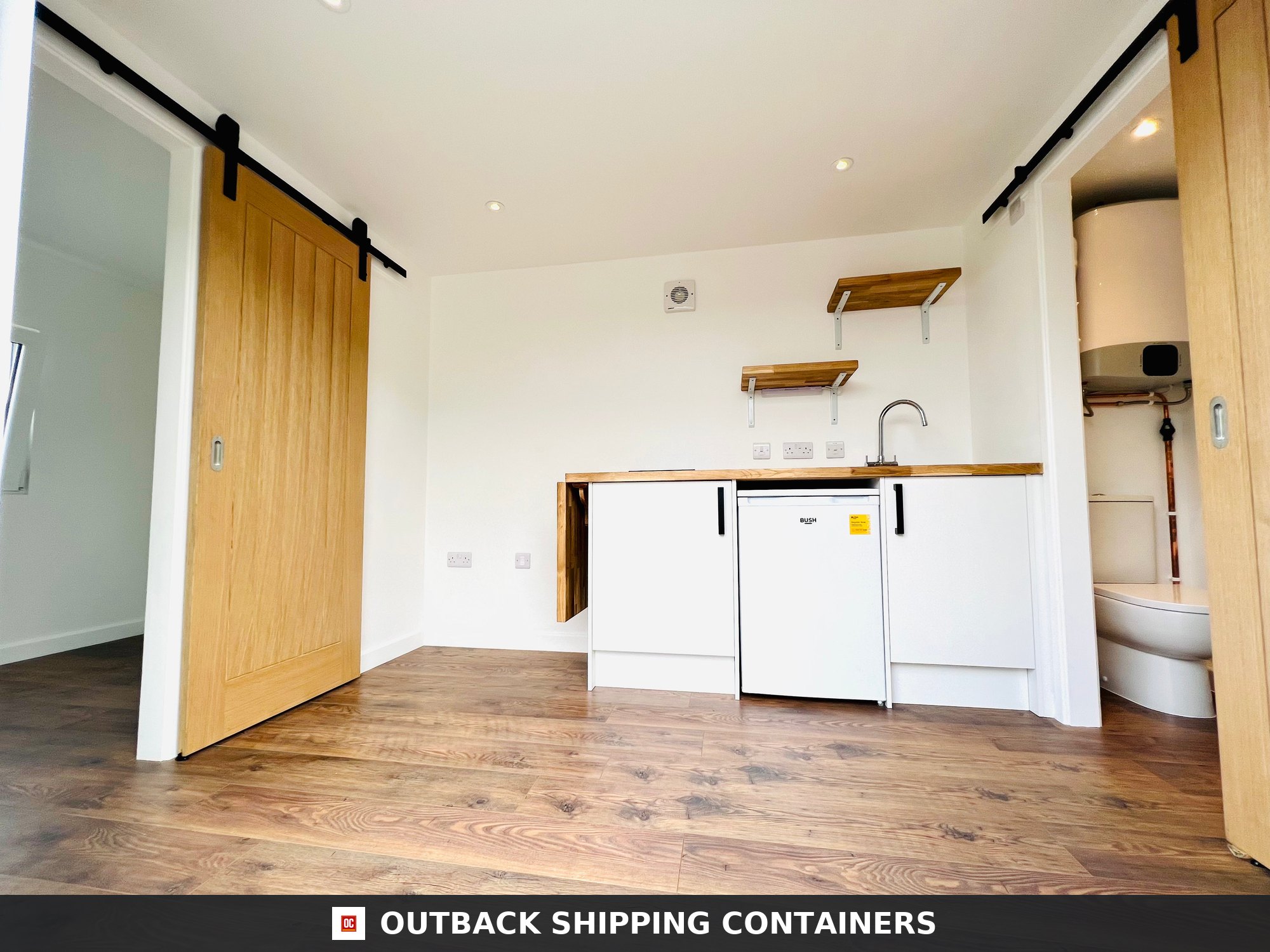 20x8 ft Shipping Container House / Annex Conversion 20X8FT for Sale — Side Profile View CD-OBB-20 20x8 ft Shipping Container House / Annex Conversion — Contai — angle 2