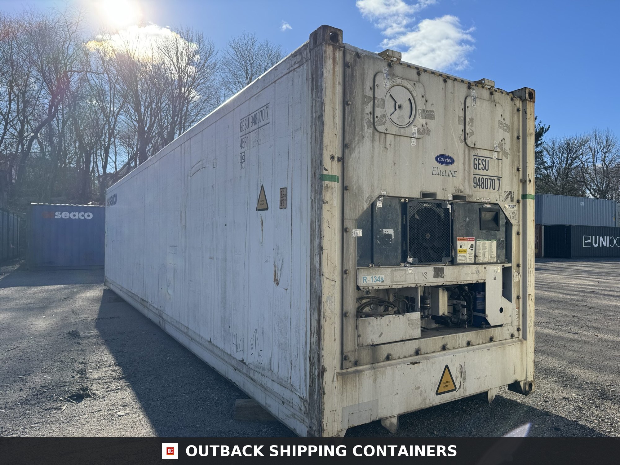 40ft As-Is High Cube Shipping Container for Sale — Window and Shutter Detail 40ft As-Is High Cube Shipping Container – Wind & Watertight – White — 40ft — as_is (image 8 of 12)