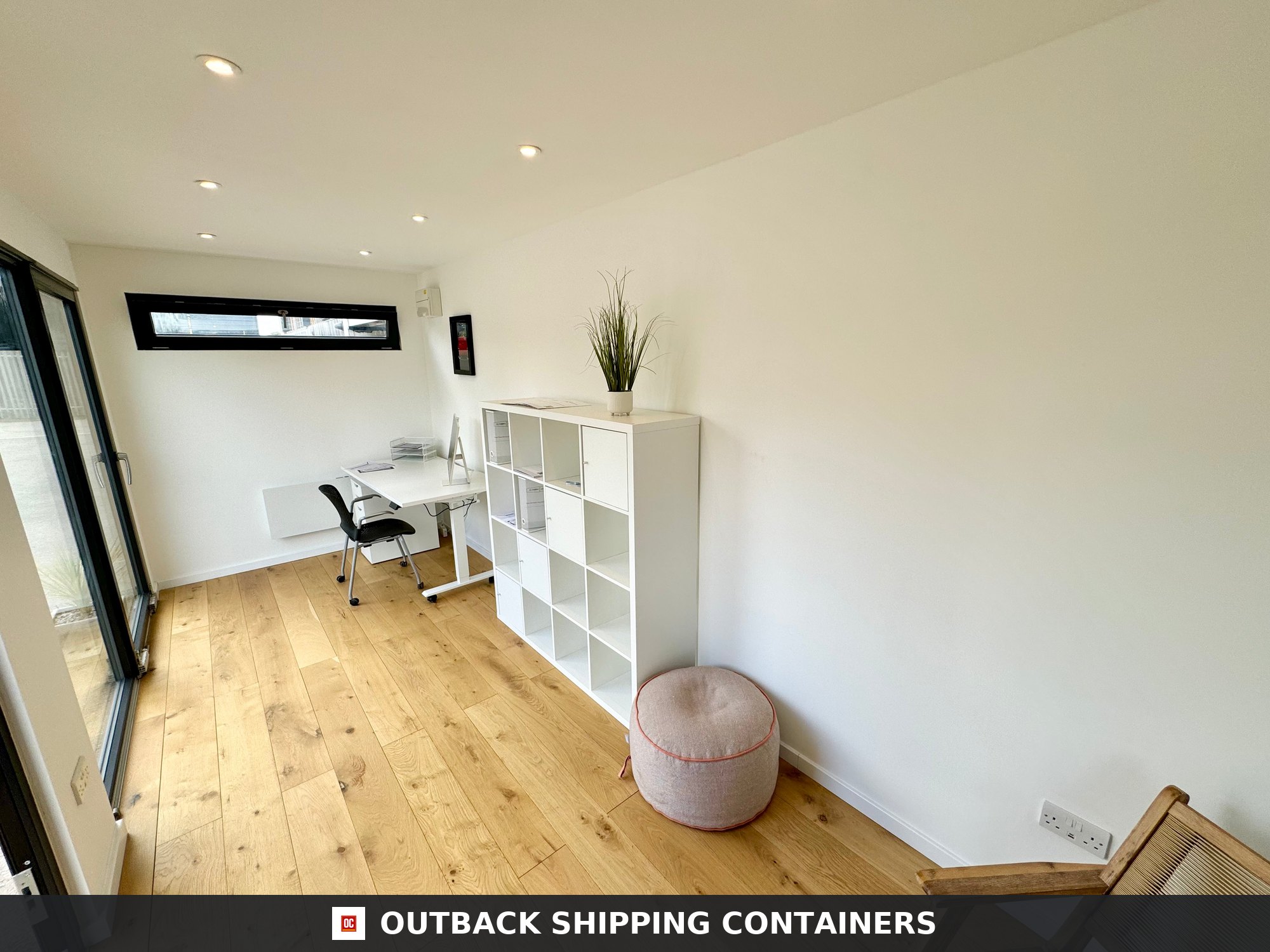 20x8ft CUSTOM SHIPPING CONTAINER CONVERSION for Sale — Door and Entry Detail 20x8ft CUSTOM SHIPPING CONTAINER CONVERSION — Portable Building — Garden Office — No 935 — 20X8FT — Refurbished (image 7 of 29)