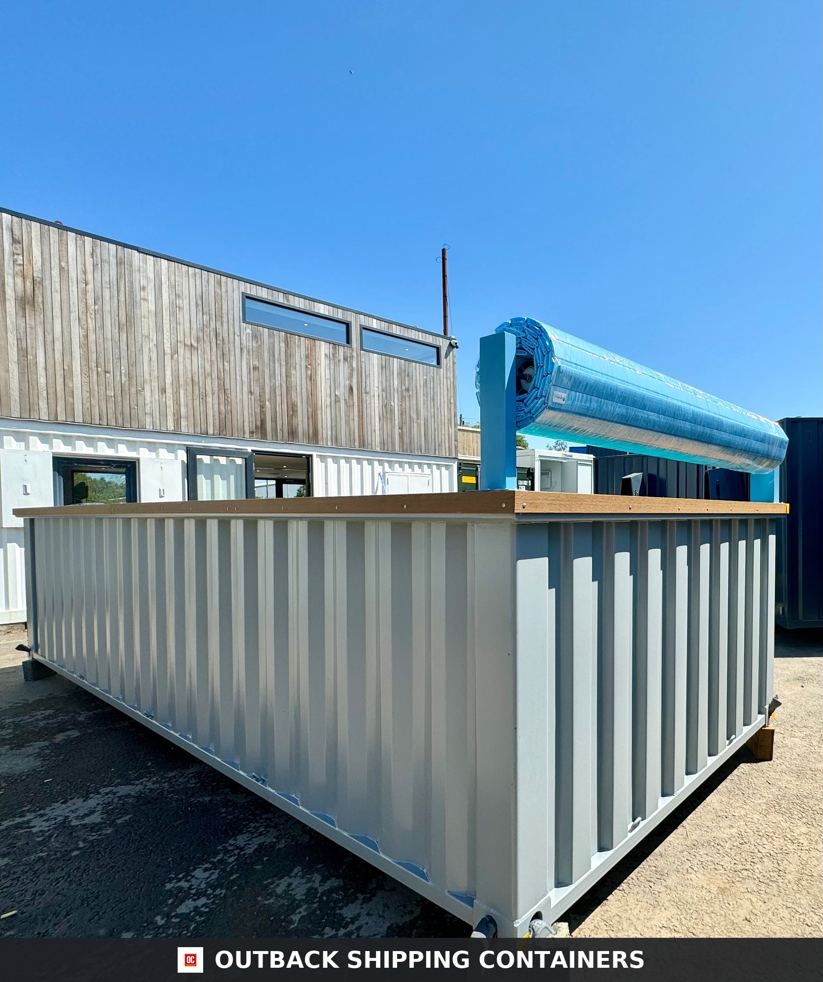 20FT Caribbean Blue Swim-Jet Container Pool for Sale — Door and Entry Detail 20FT Caribbean Blue Swim-Jet Container Pool — view 7 of 10