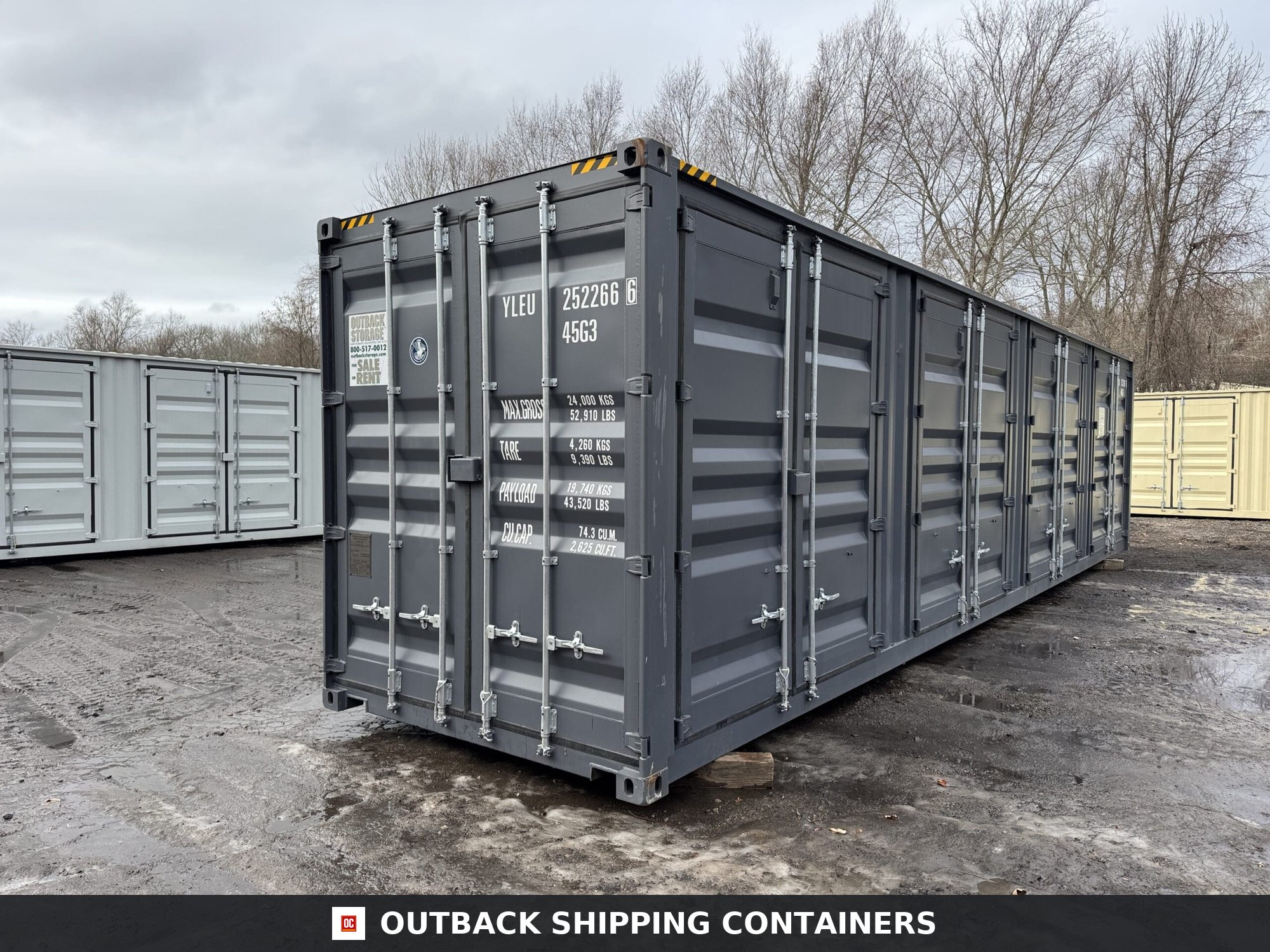 40ft New High Cube Shipping Container – Wind & Watertight – Dk Gray — 40ft — new (image 8 of 12)