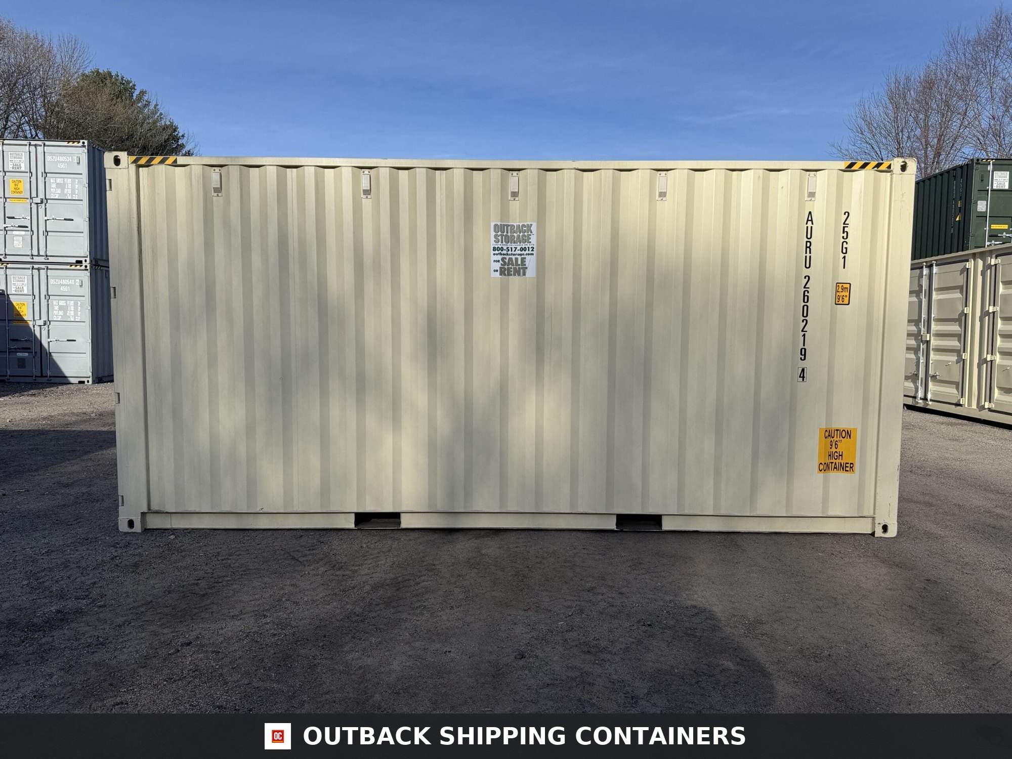 20ft New High Cube Shipping Container for Sale — Roof and Structural Detail 2 3 4 5 20ft New High Cube Shipping Container – Wind & Watertight – Beige — 20ft — new (image 9 of 12)