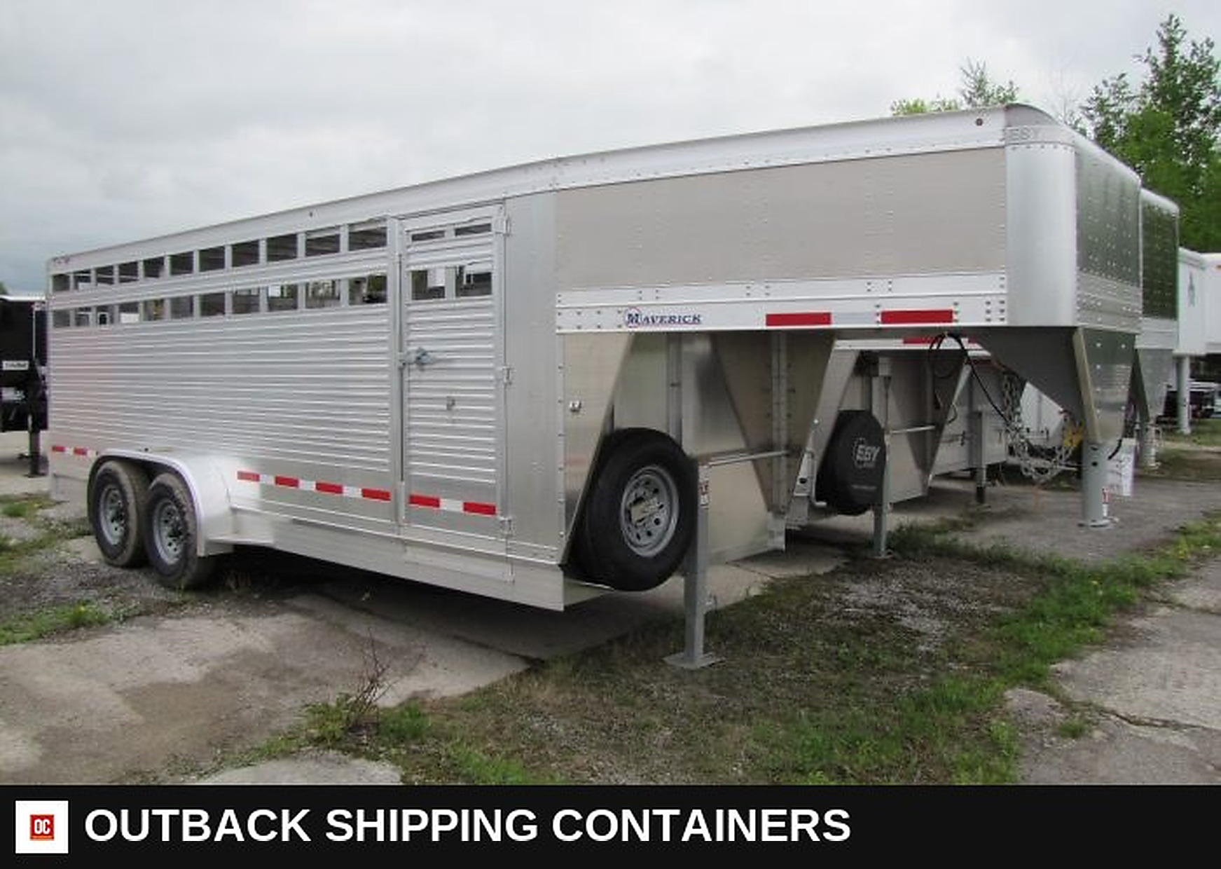 2023 EBY Maverick 20' Aluminum Livestock Trailer — Rear Doors And Gate | Outback Shipping Containers 2023 EBY Maverick 20' Aluminum Livestock Trailer for sale — rear doors and gate