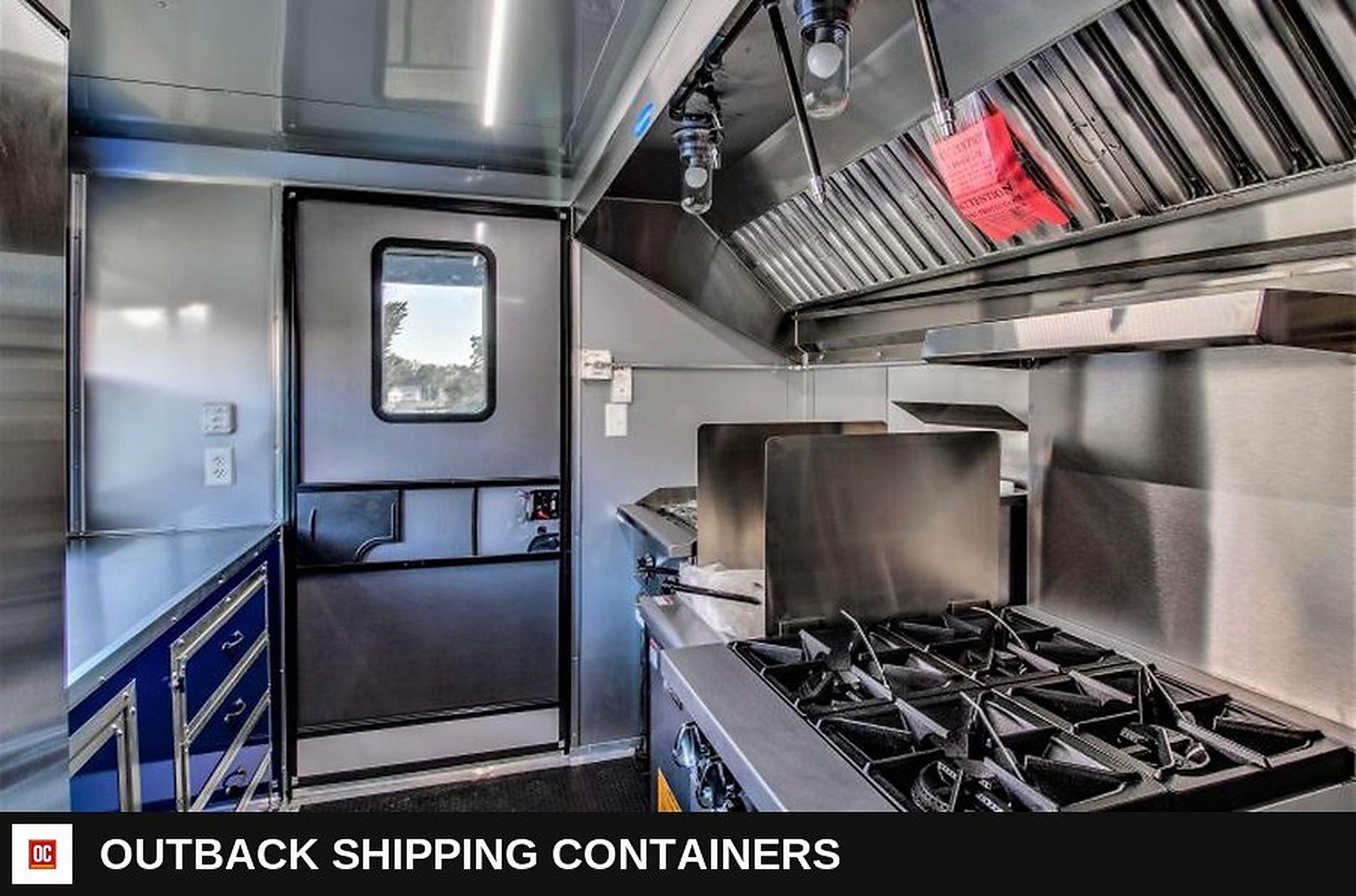 8.5x20 Blackout BBQ Trailer for sale — interior kitchen layout