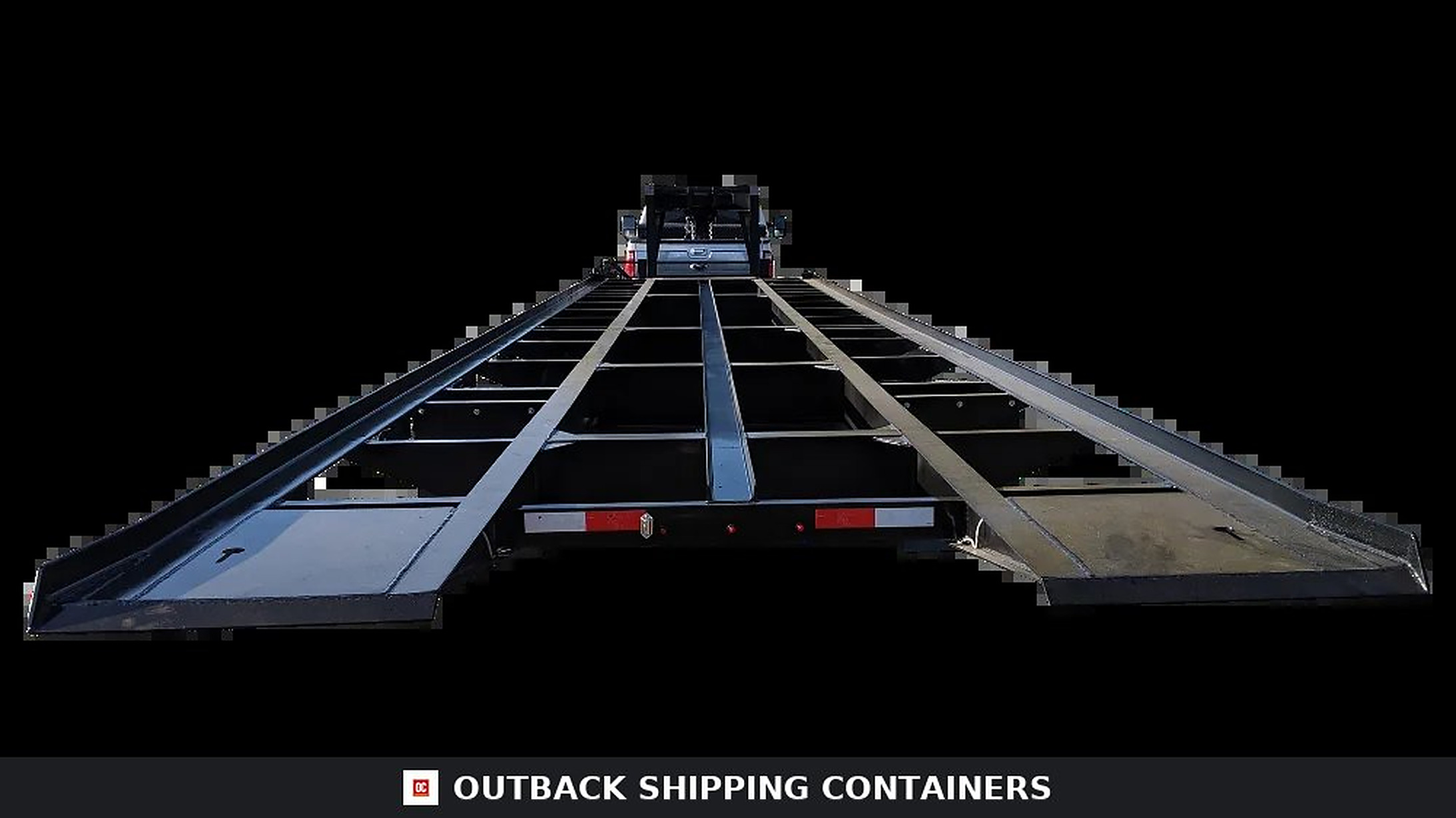 40ft Tilt-Bed Shipping Container Trailer (V1) for sale — three-quarter front angle
