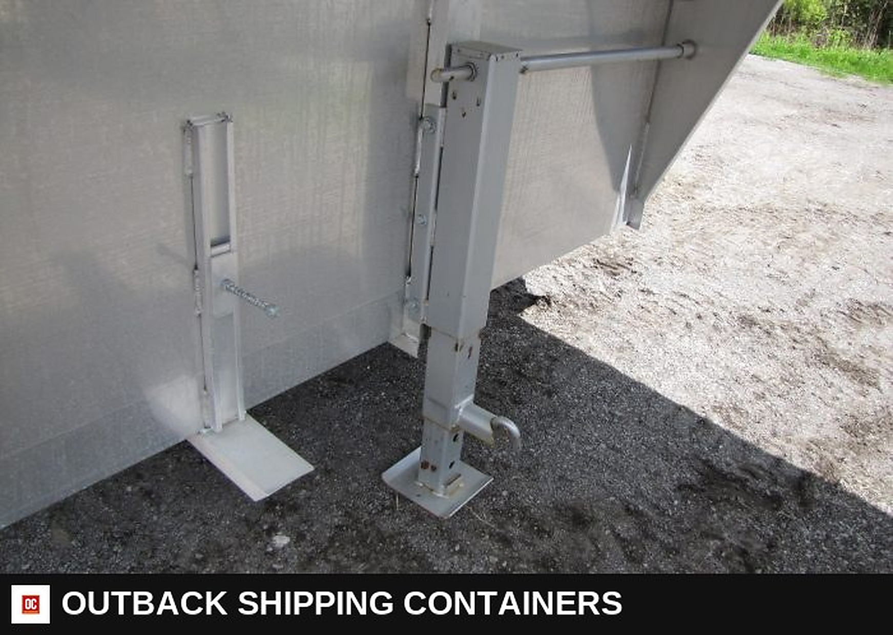 2023 Adams Trailers 16' Gooseneck Aluminum Stock Trailer — Three-Quarter Front Angle | Outback Shipping Containers 2023 Adams Trailers 16' Gooseneck Aluminum Stock Trailer for sale — three-quarter front angle