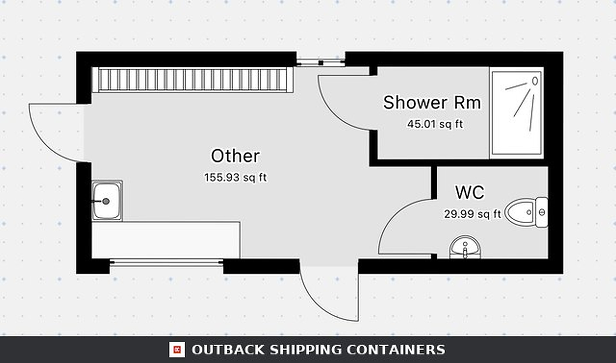 24x10ft for Sale — Three-Quarter Angle View | Outback Shipping Containers 24x10ft — CUSTOM — image 3 of 15