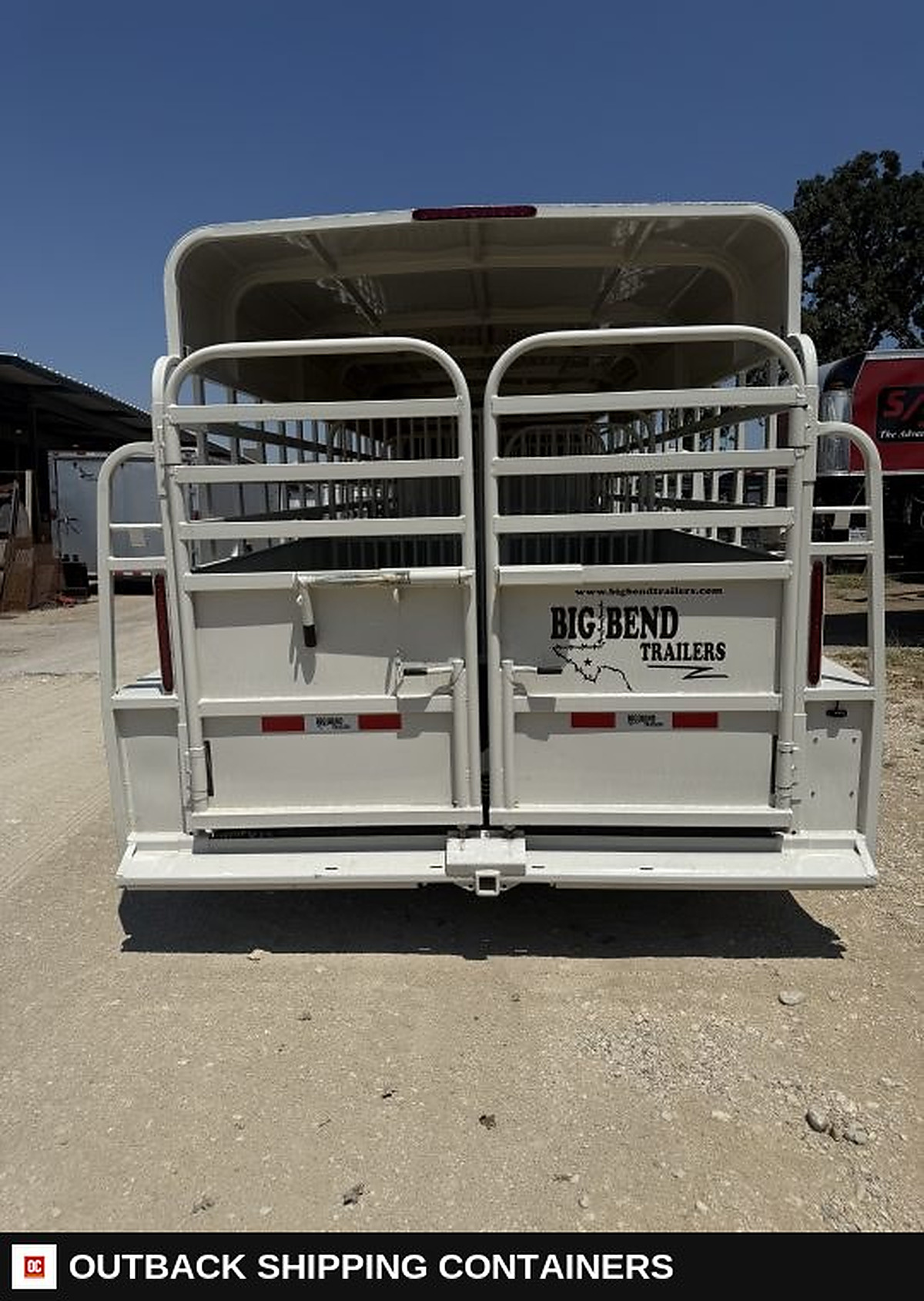 2026 Big Bend 6'8"X22' W/ 2' TACK Livestock Stock Combo Trailer — Gate Latch And Hardware Detail | Outback Shipping Containers 2026 Big Bend 6'8"X22' W/ 2' TACK Livestock Stock Combo Trailer for sale — gate latch and hardware detail