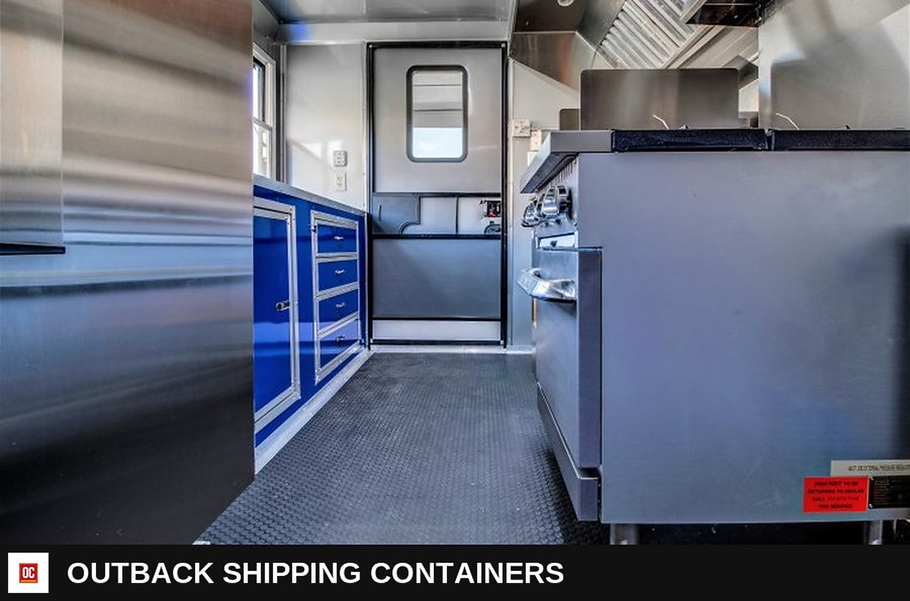 8.5x20 Blackout BBQ Trailer for sale — serving window and hatch