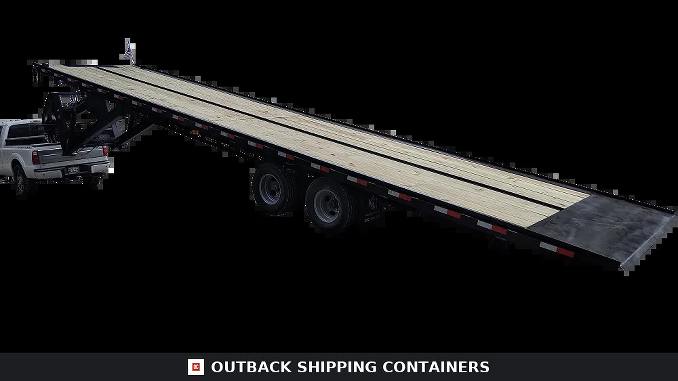 40ft Tilt-Bed Shipping Container Trailer (V2) for sale — three-quarter front angle