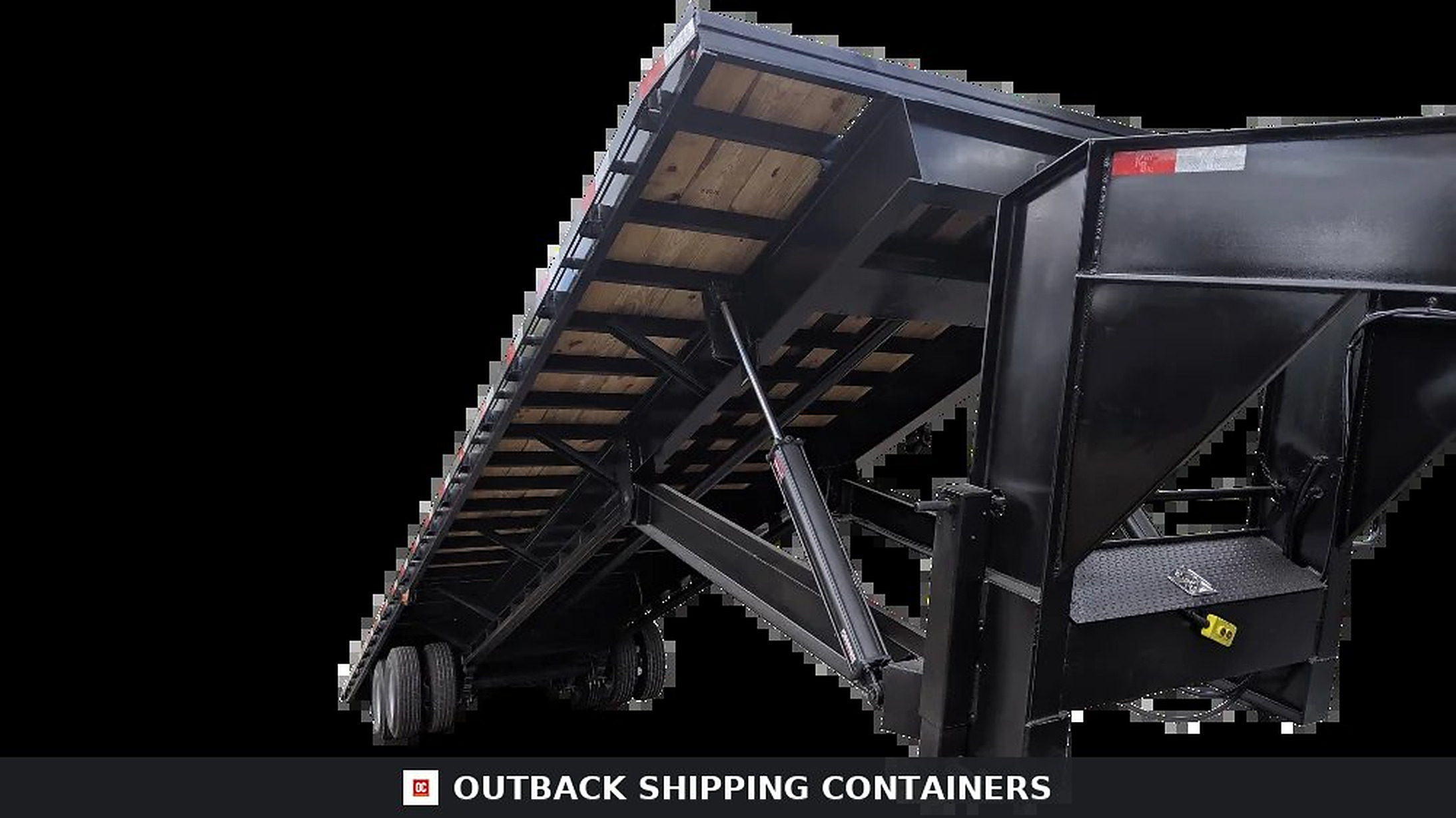 40ft Tilt-Bed Shipping Container Trailer (V2) 40ft Tilt-Bed Shipping Container Trailer (V2) for sale — front exterior view