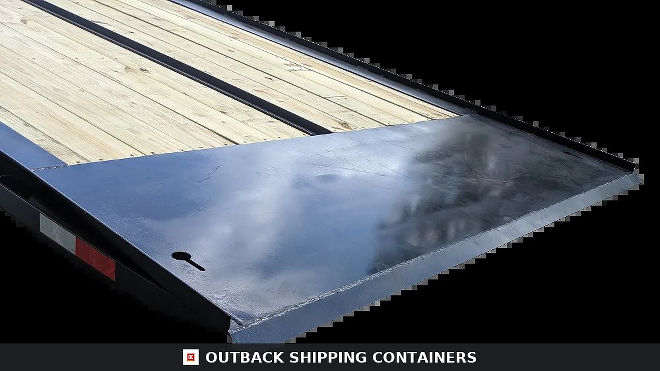 40ft Tilt-Bed Shipping Container Trailer (V2) for sale — interior floor and walls